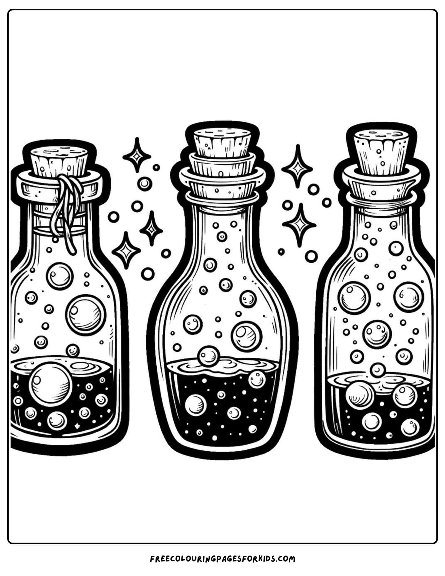 magic potions coloring page