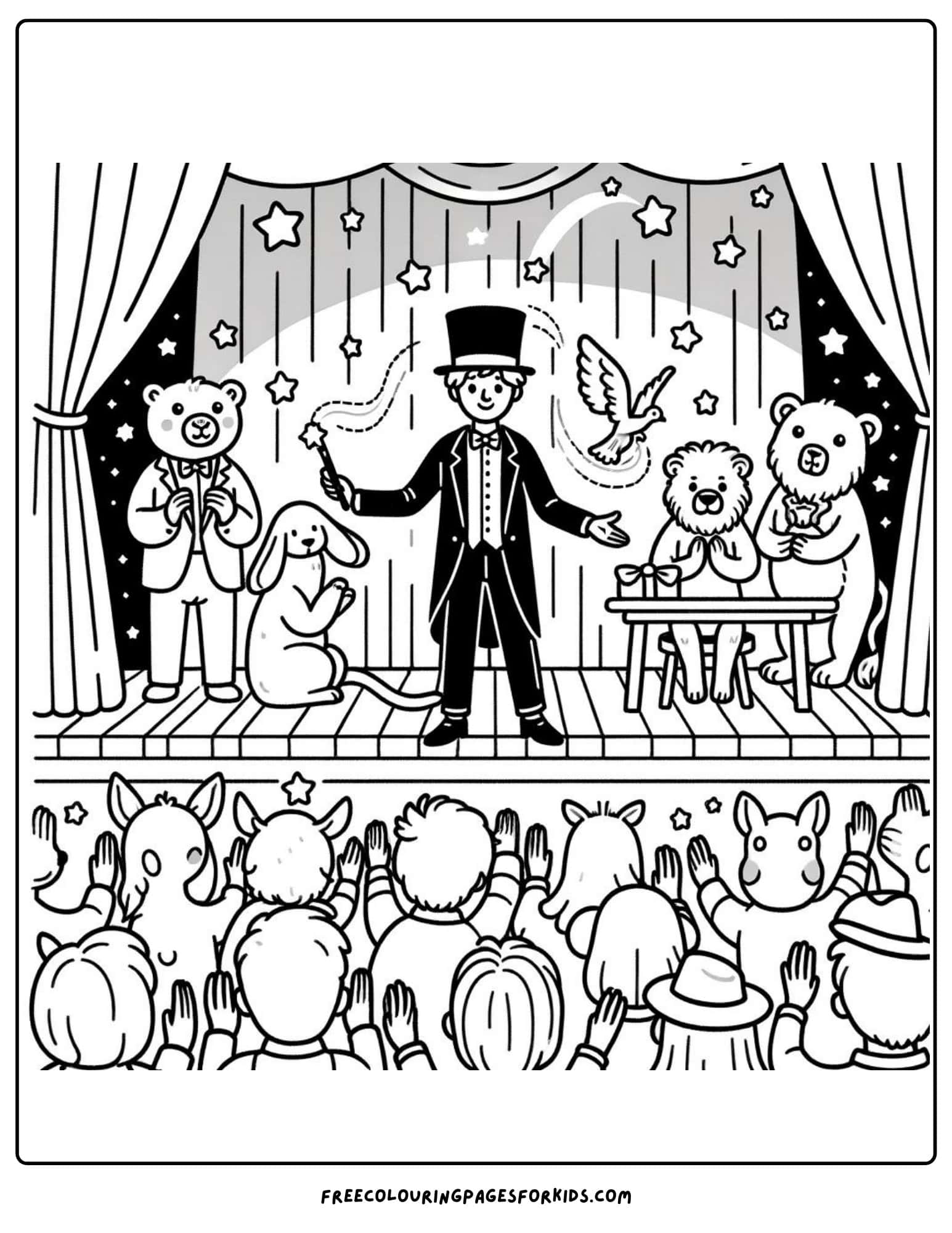 magic show coloring page