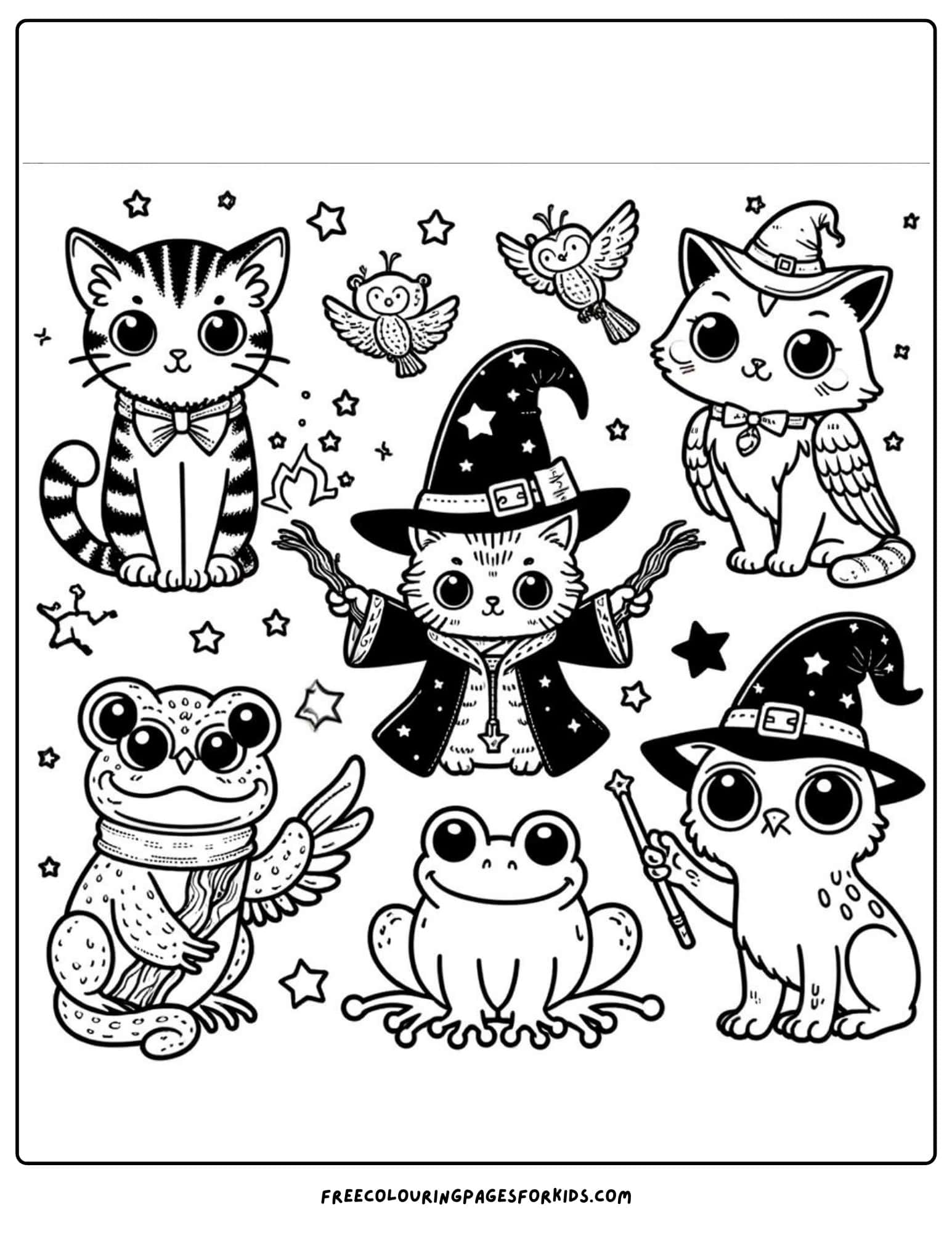 magic talking animals coloring page