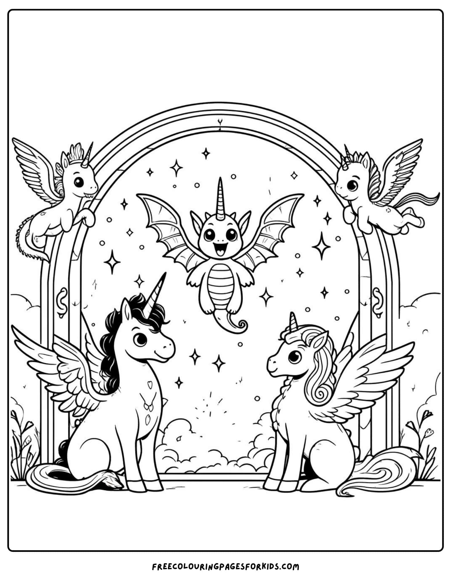 magical creatures coloring page