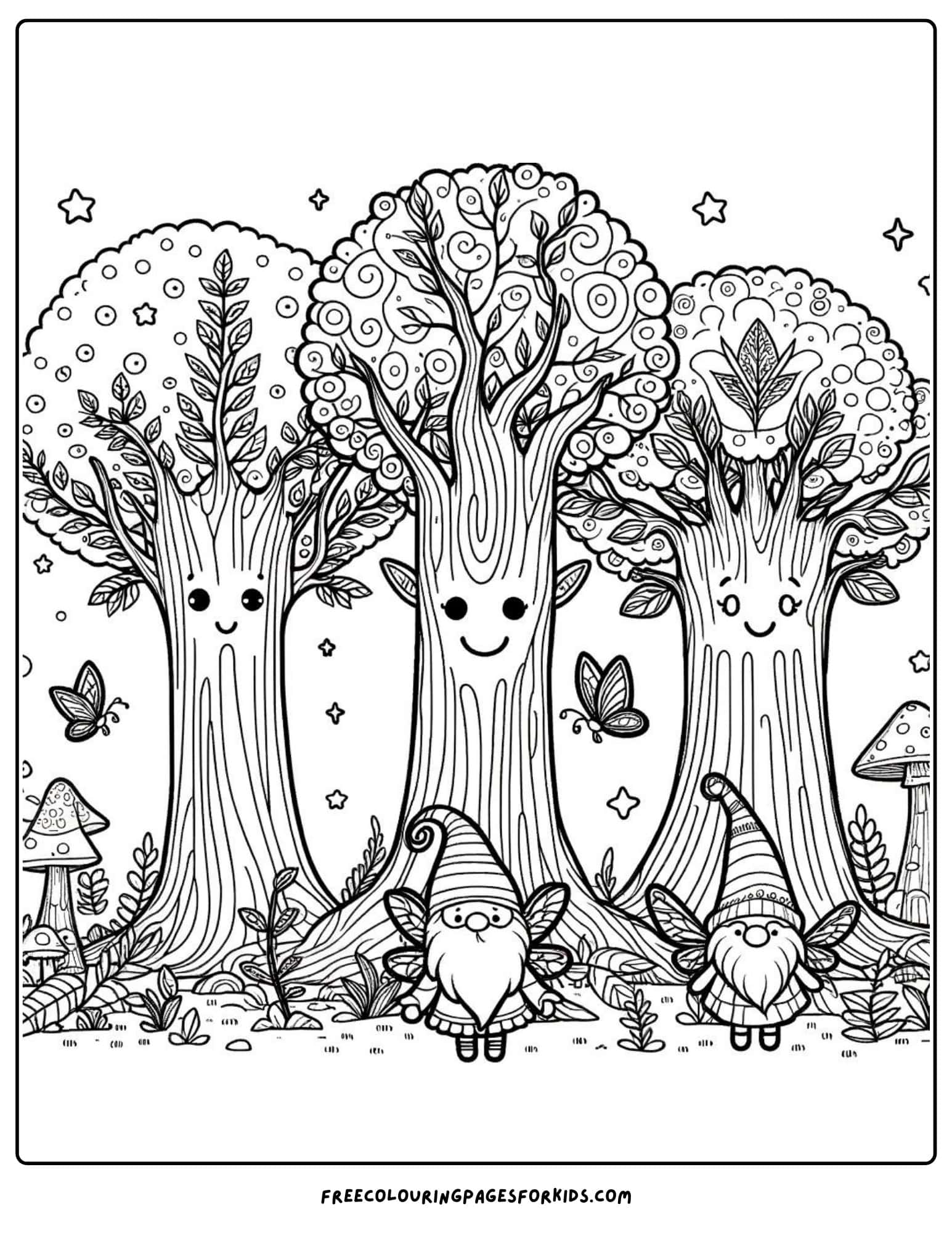 magical enchanted forest coloring page