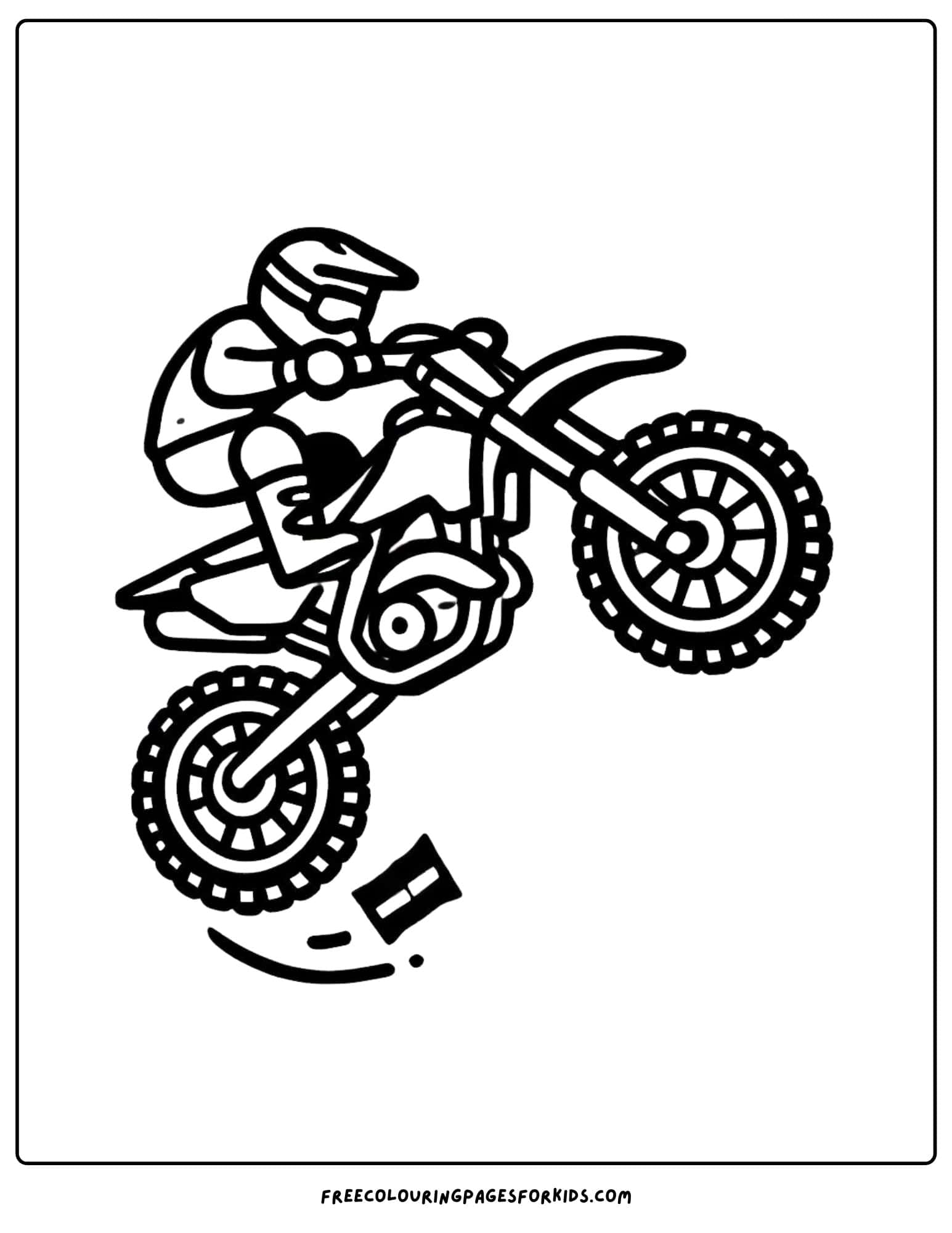 motorbike doing a jump coloring page