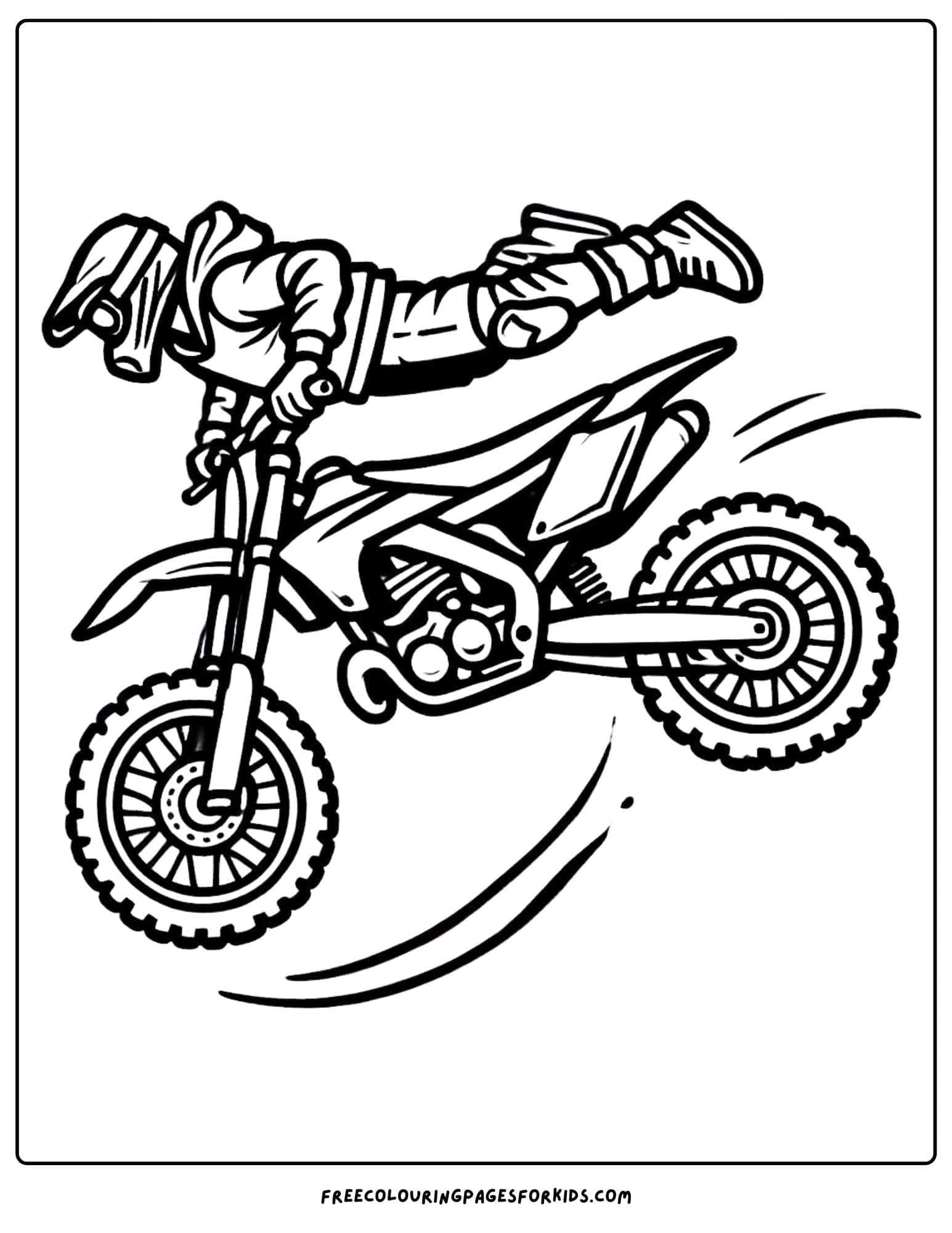 motorbike mid air stunt coloring page