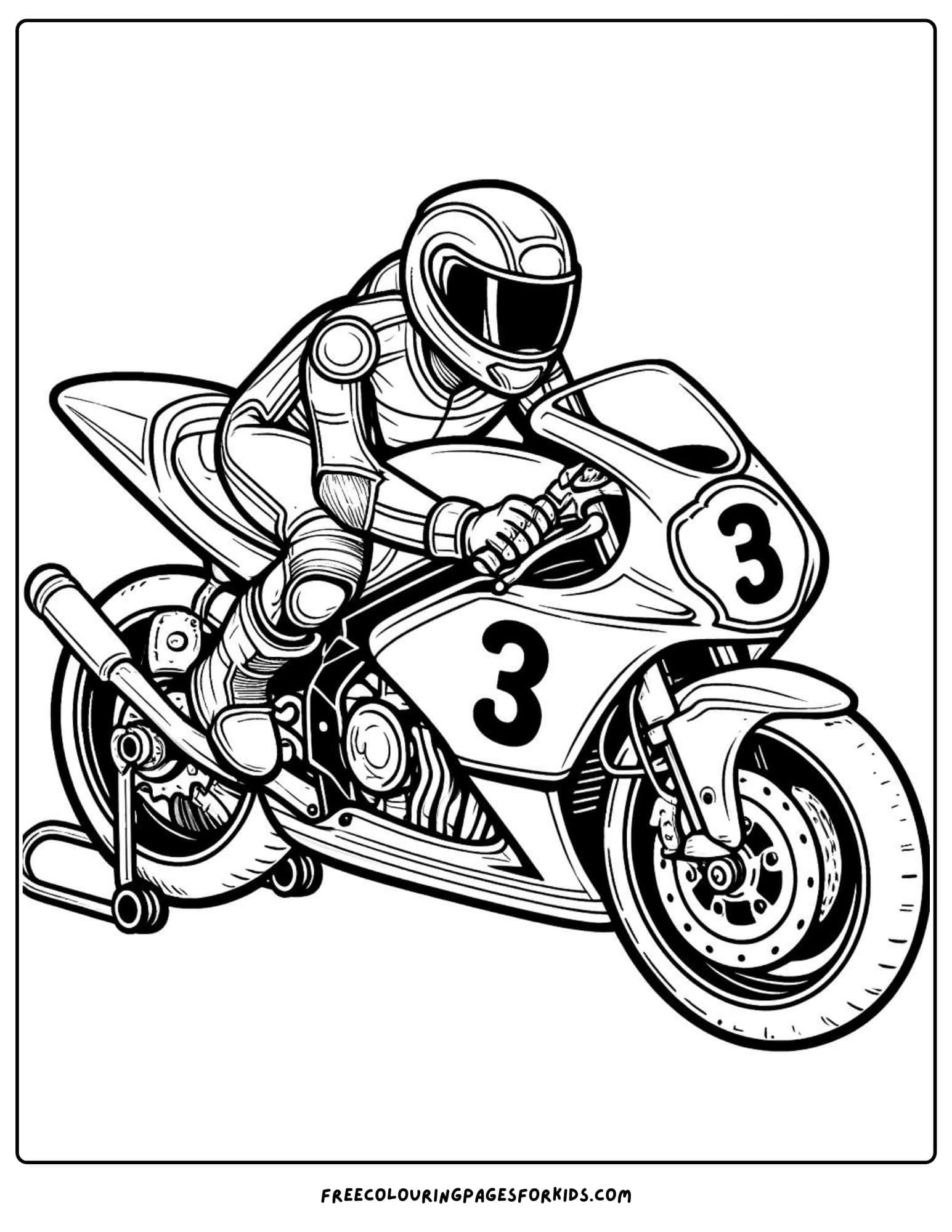 motorbike racing bike coloring page