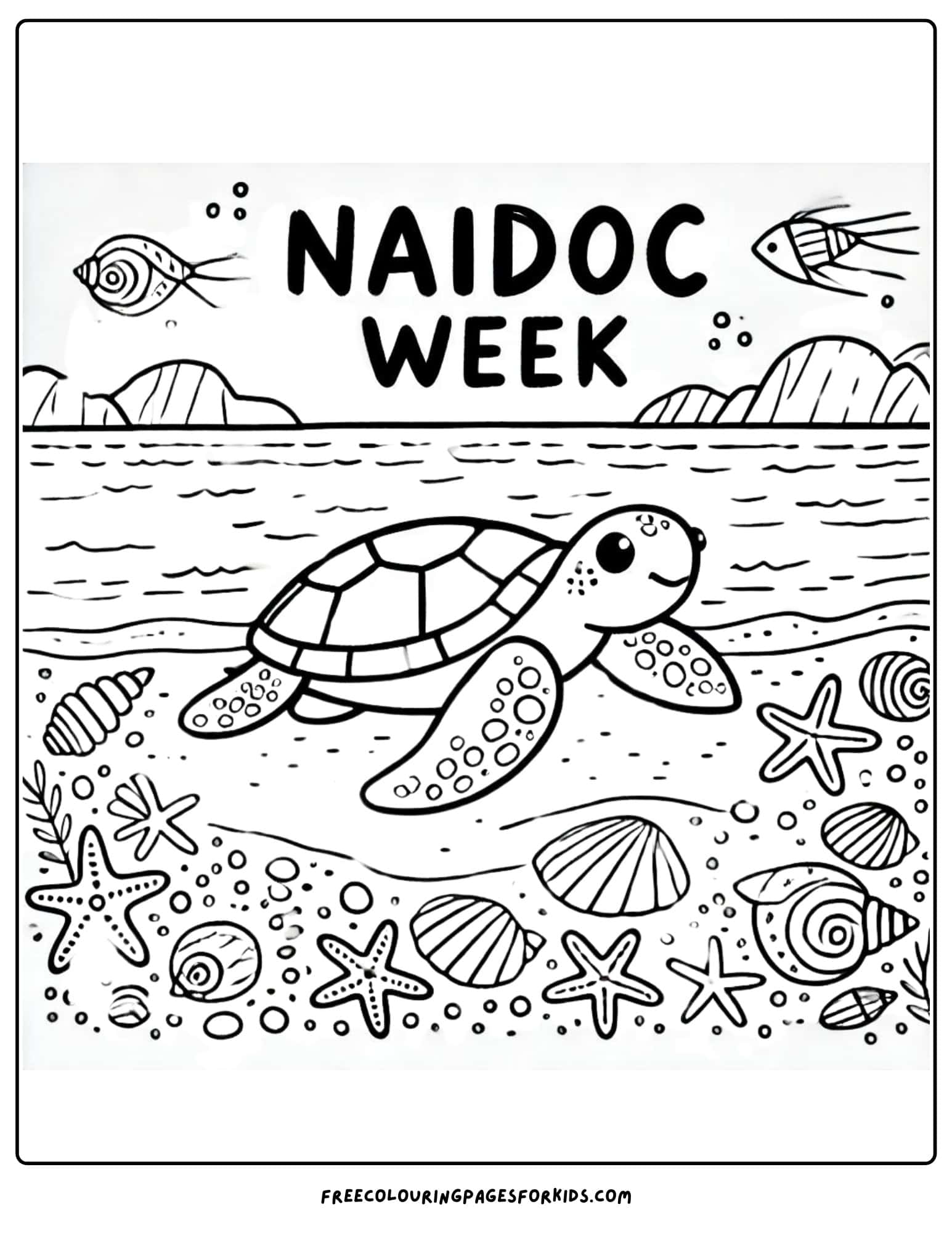 NAIDOC Week turtle colouring page