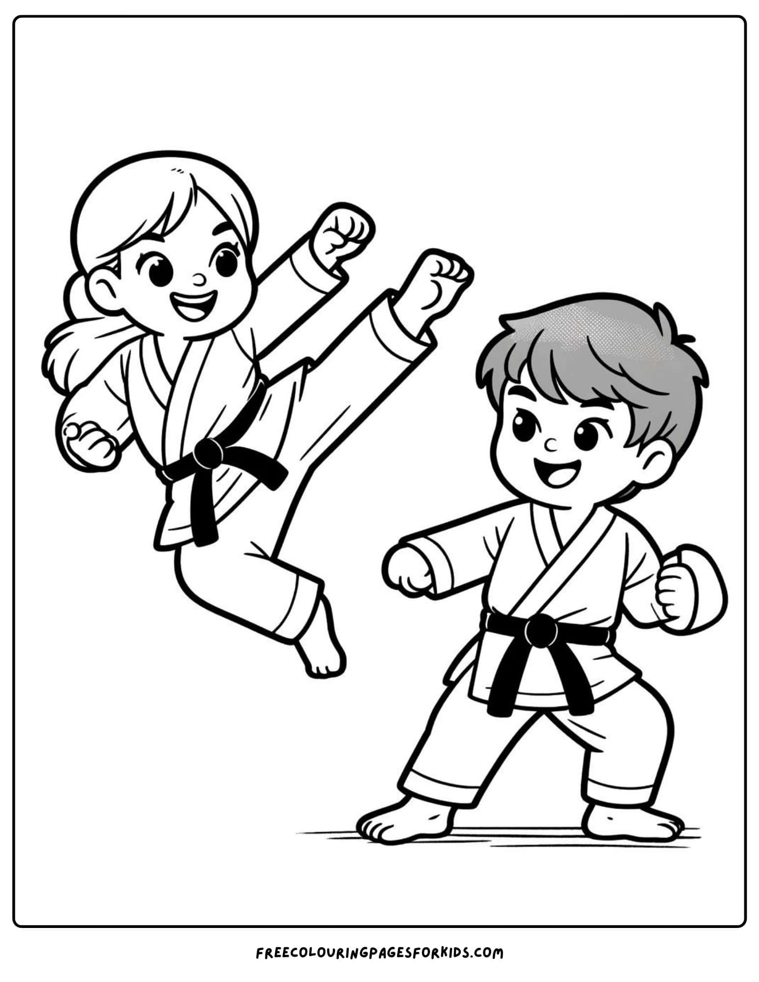 olympics karate coloring page