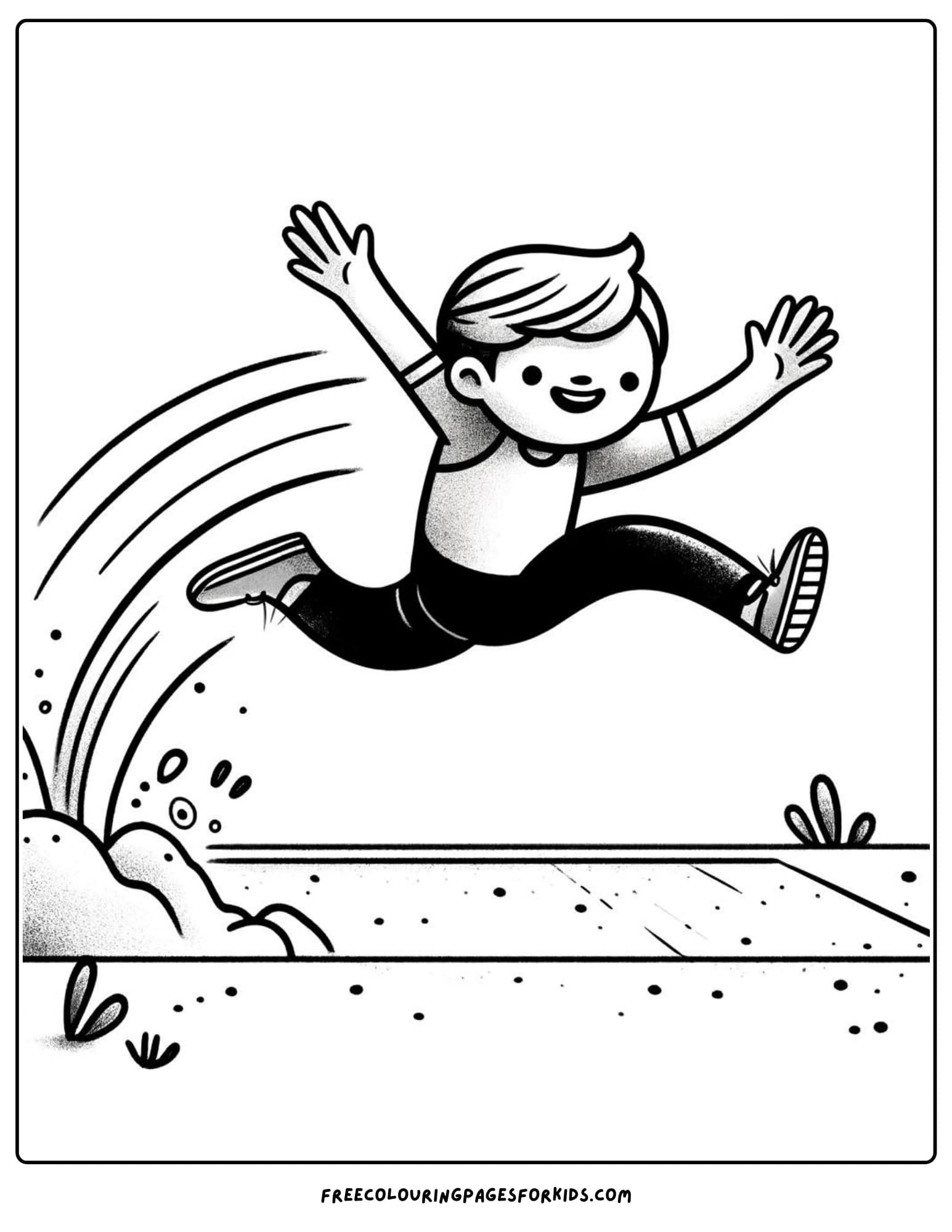 olympics long jump coloring page