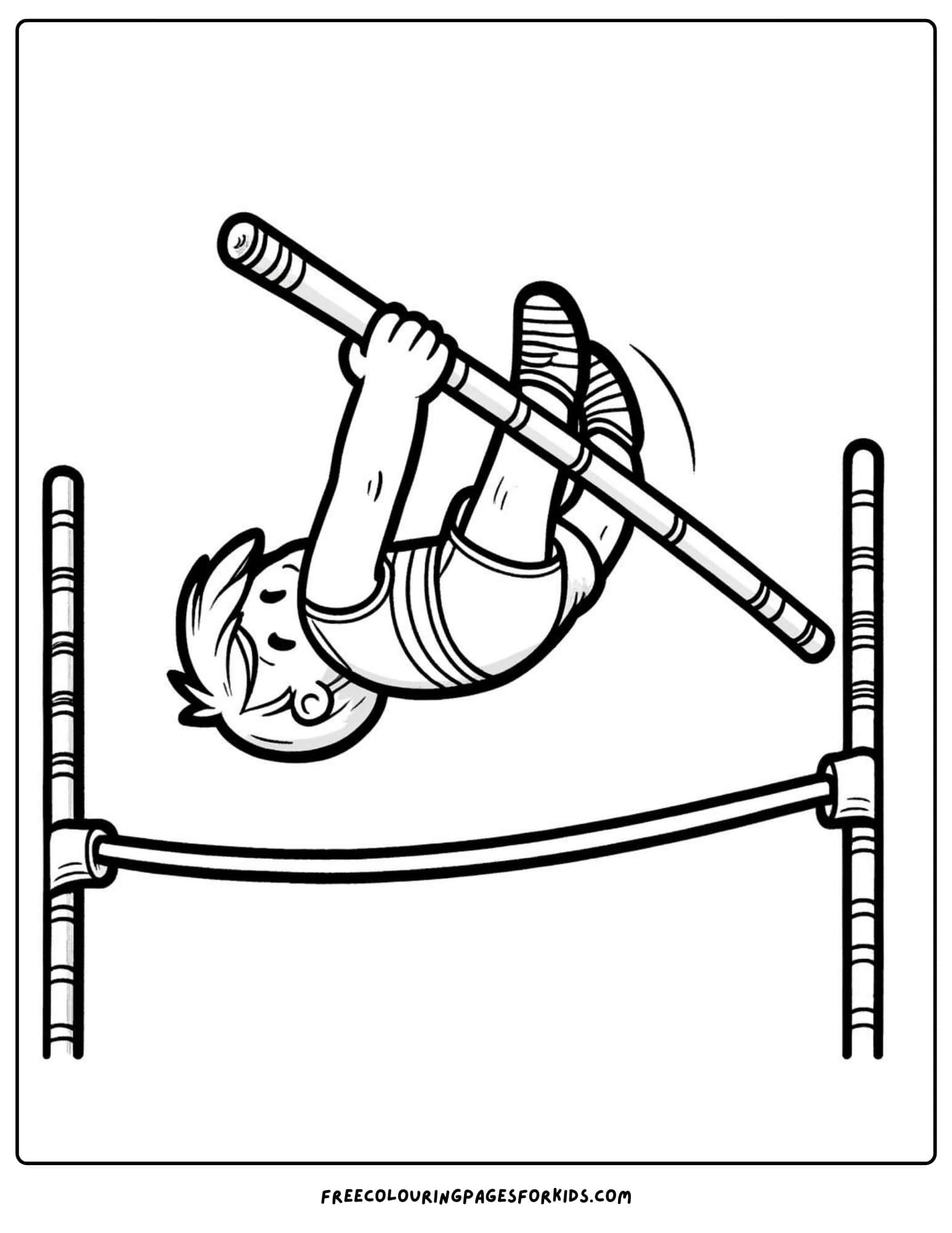 olympics pole vault coloring page