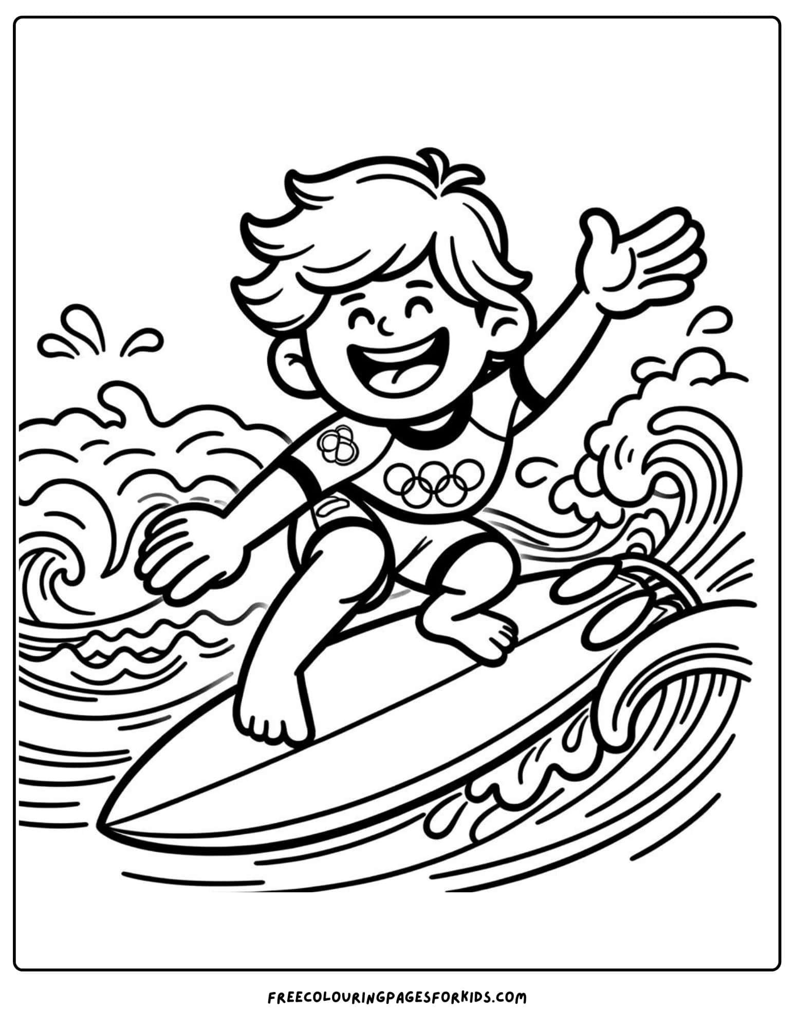 olympics surfing coloring page