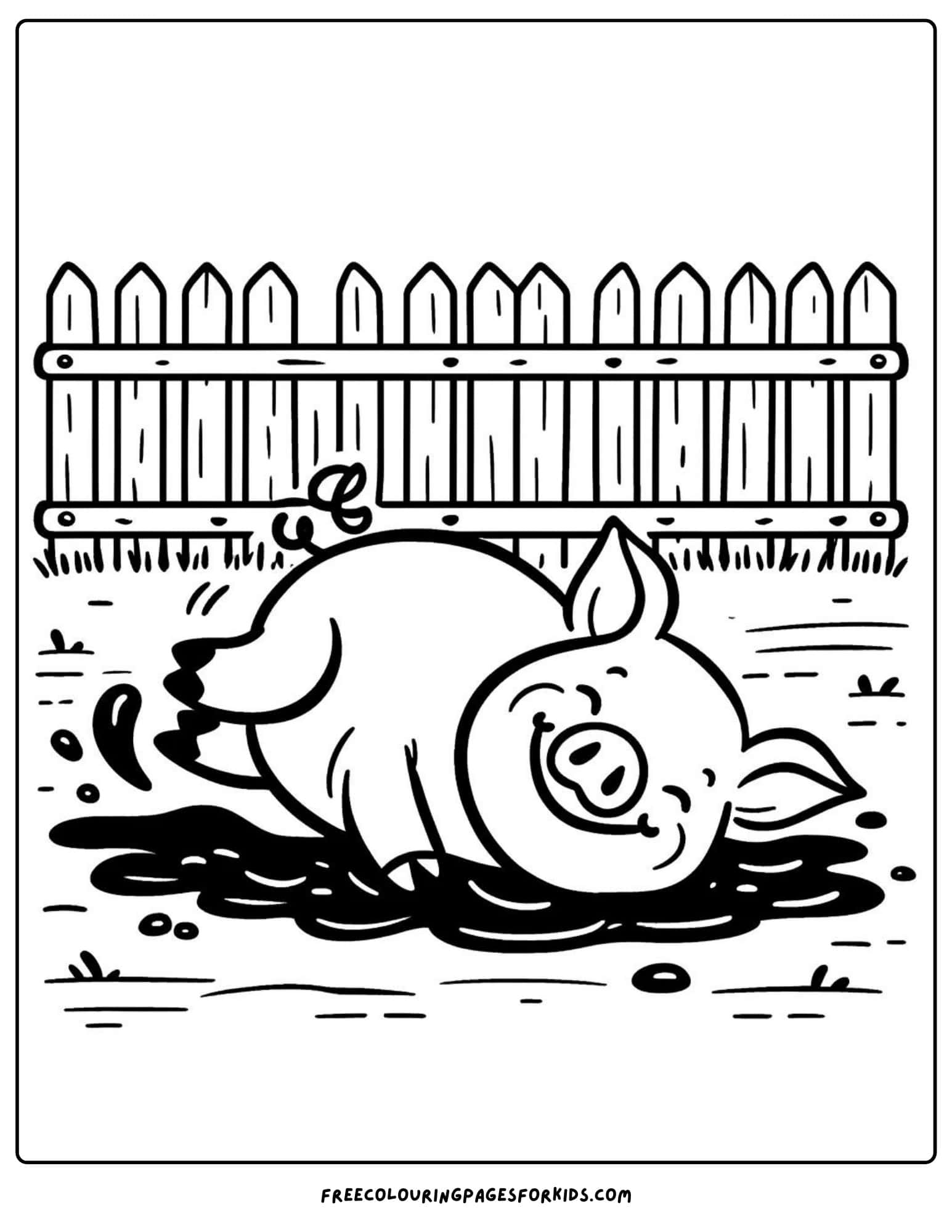 on the farm pig coloring page