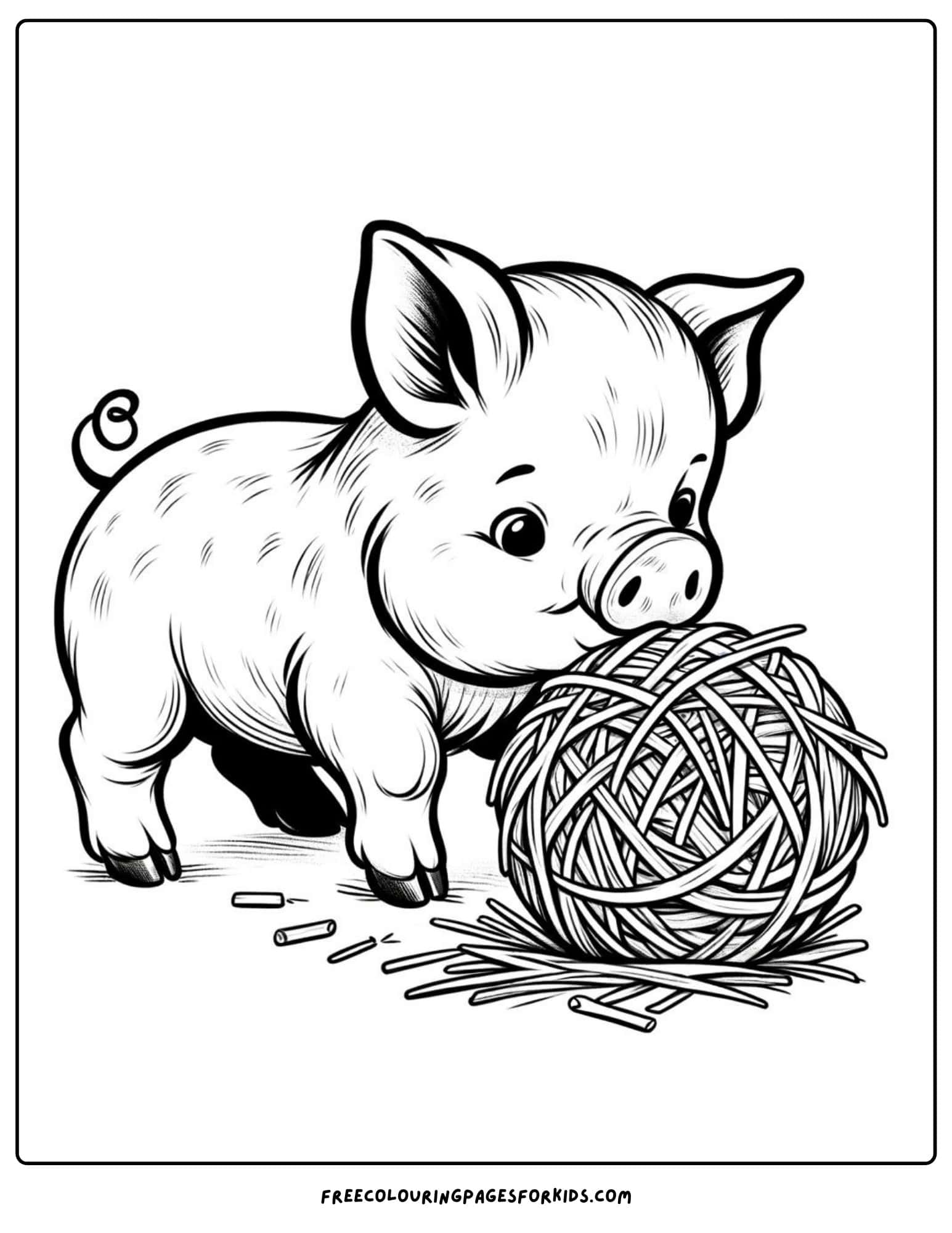 on the farm piglet coloring page