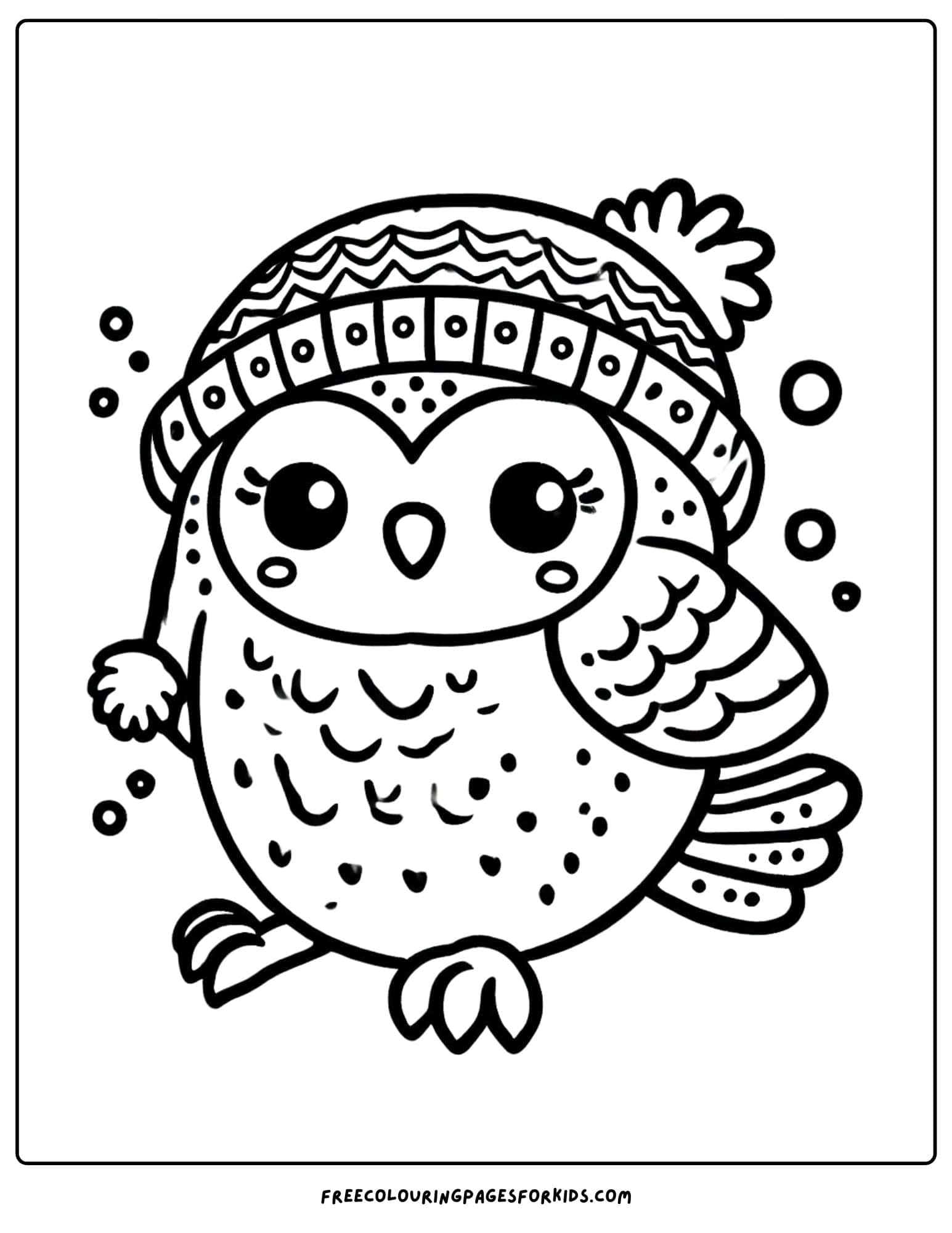 owl with a hat coloring page