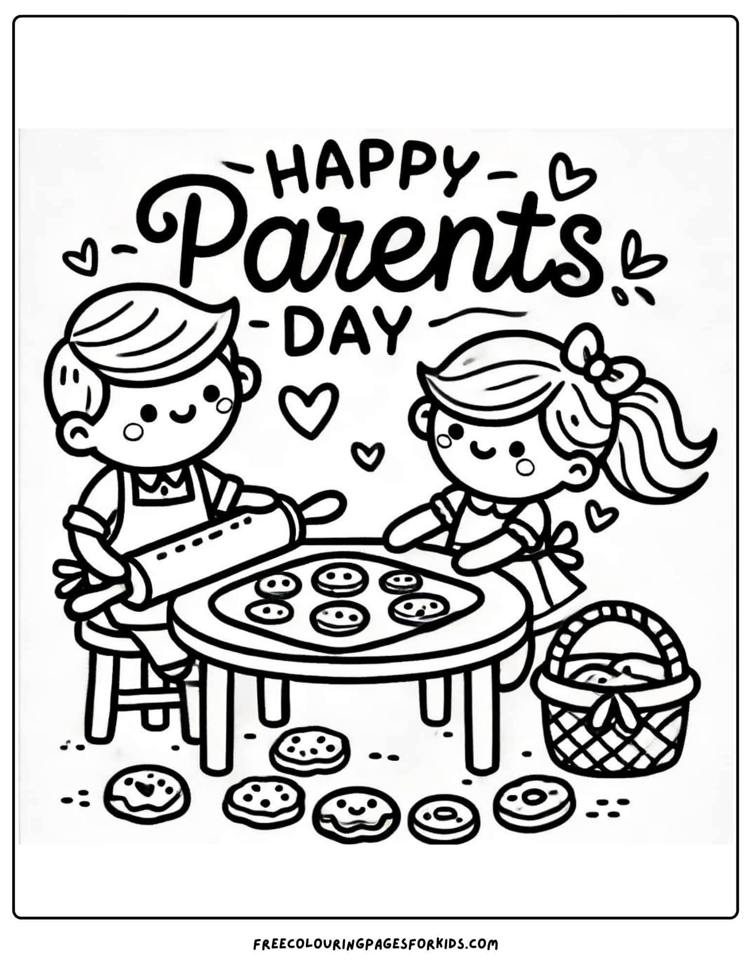 parents day baking coloring page