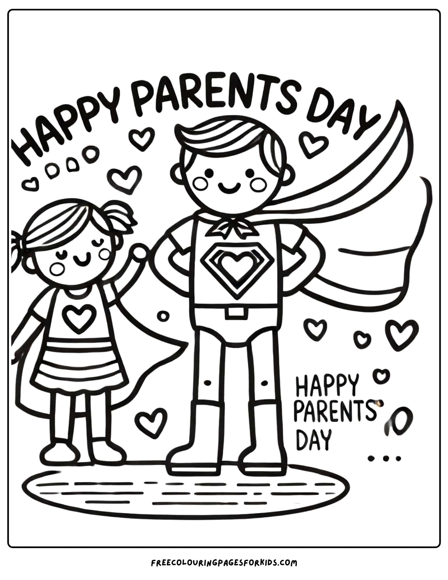 parents day superhero parent coloring page