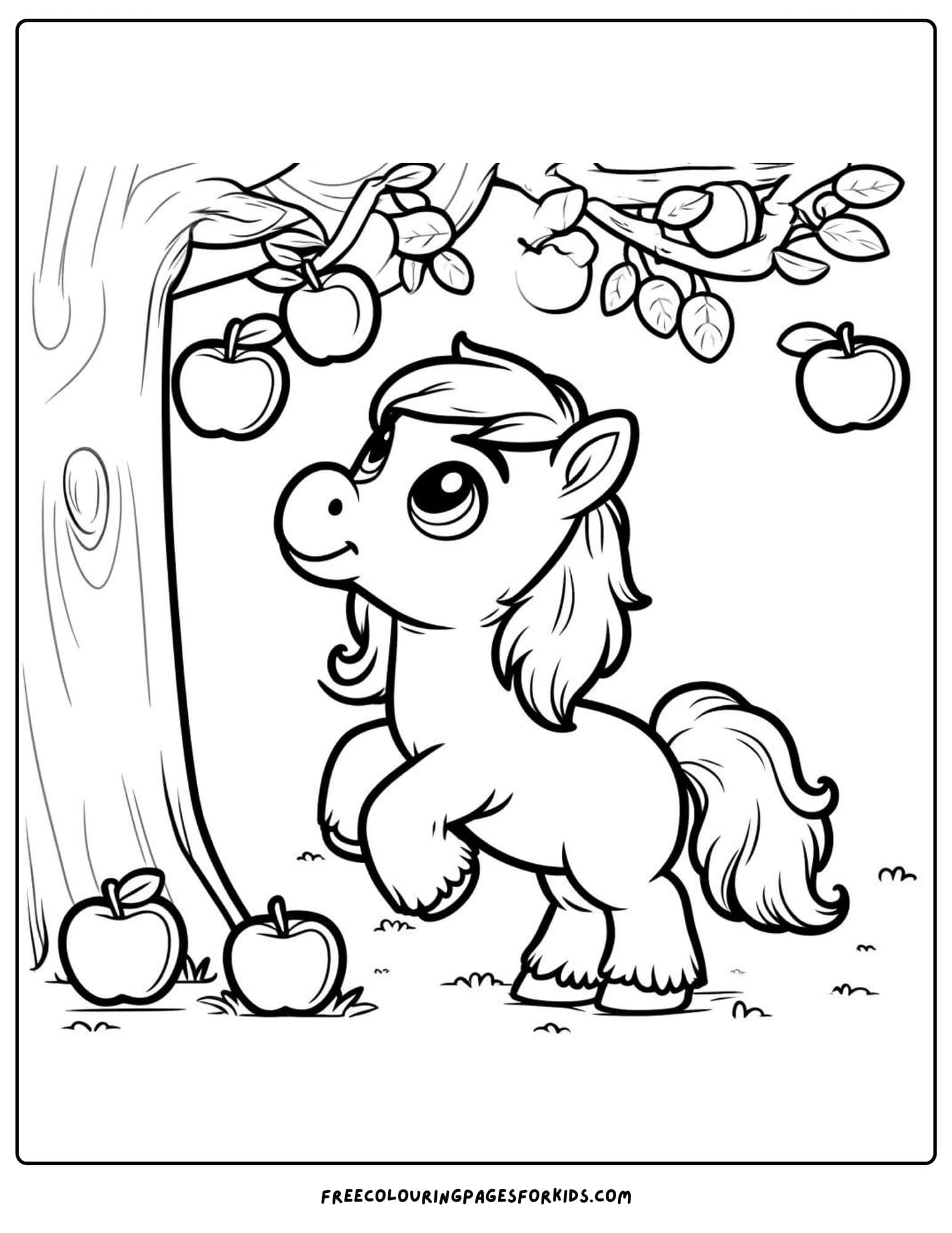 pong picking apples coloring page