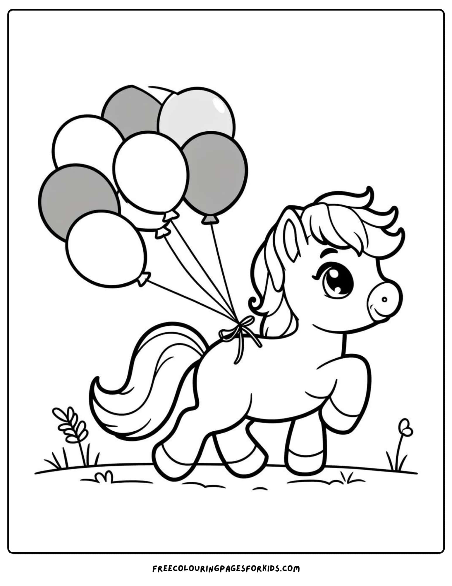 pong with balloons coloring page