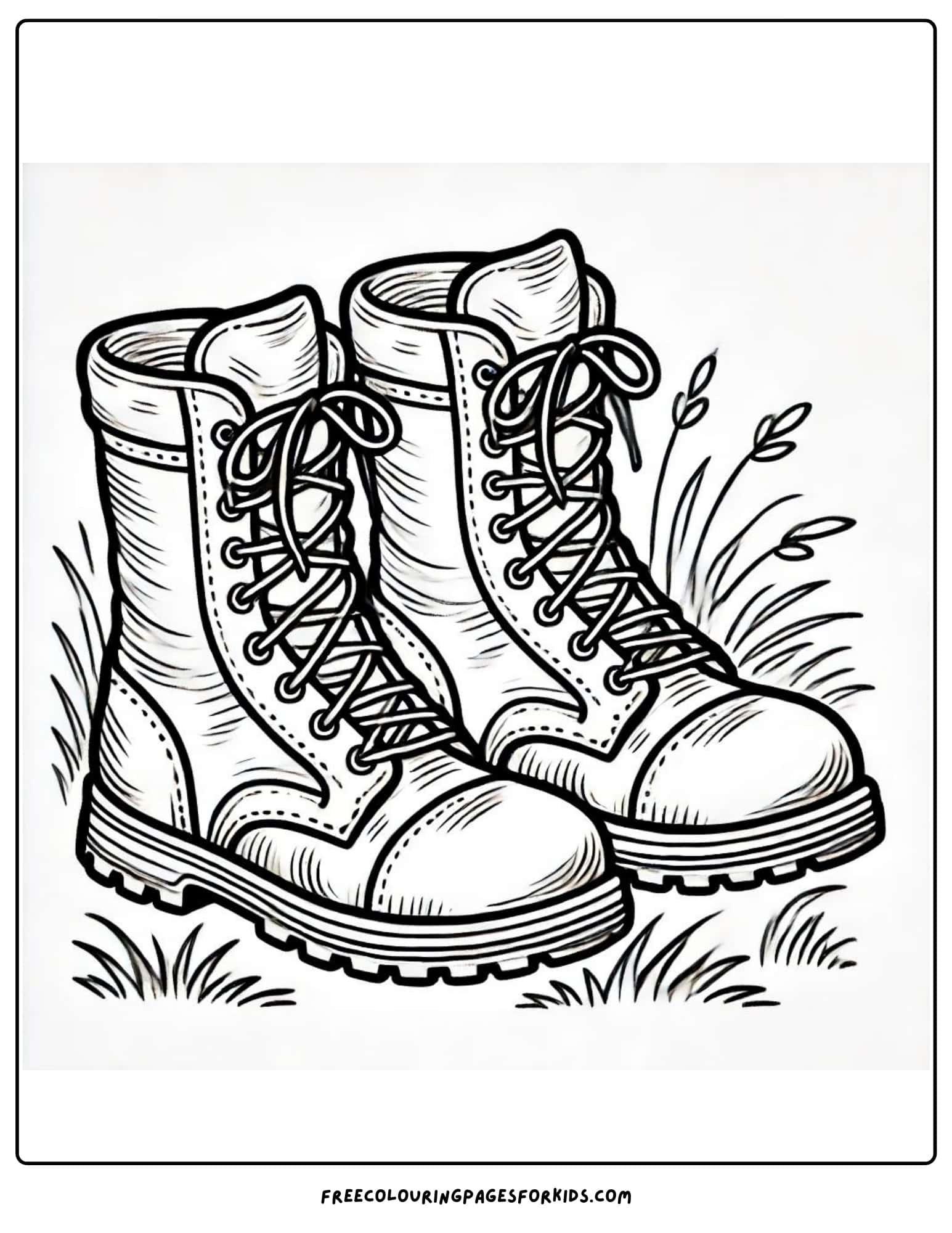 purple heart day military boots coloring page