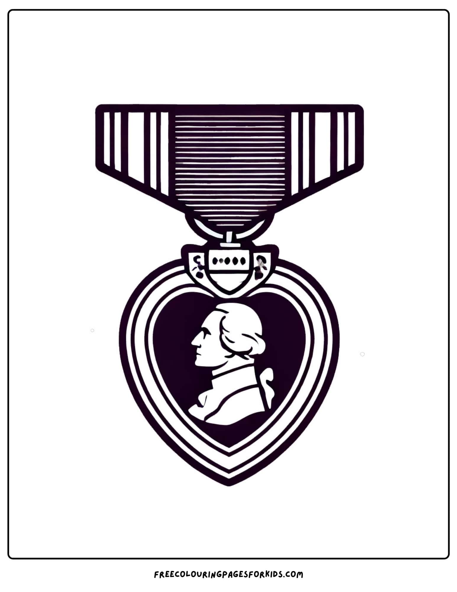 purple heart day medal coloring page