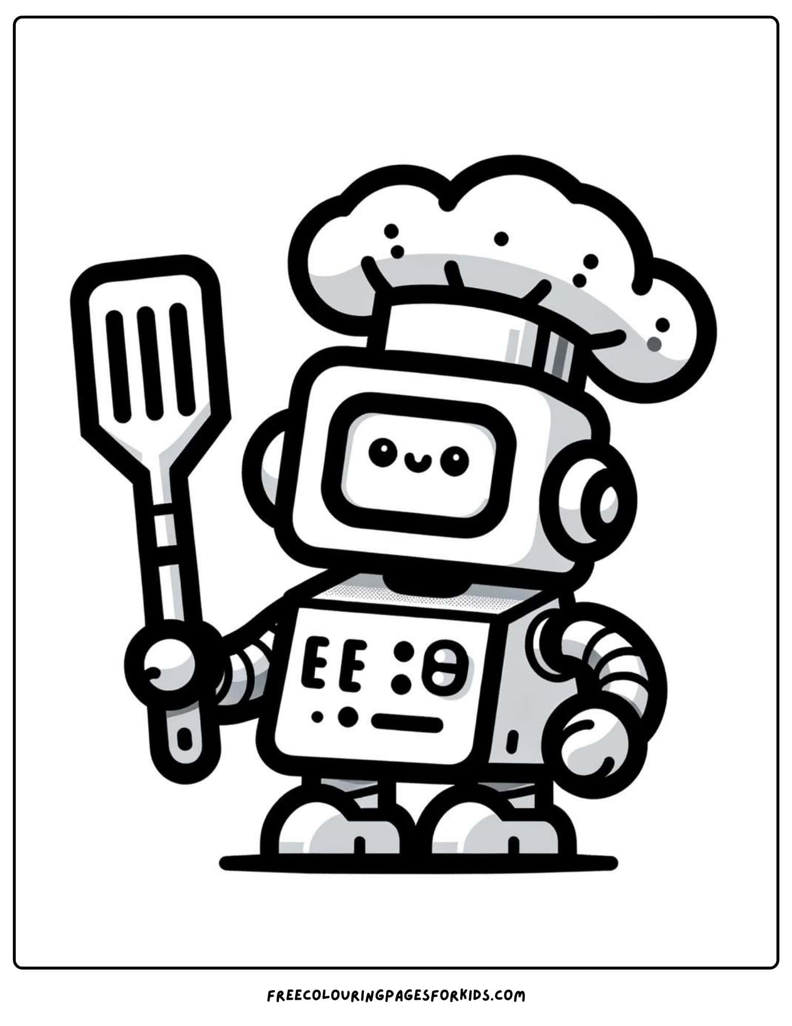 robot chef coloring page