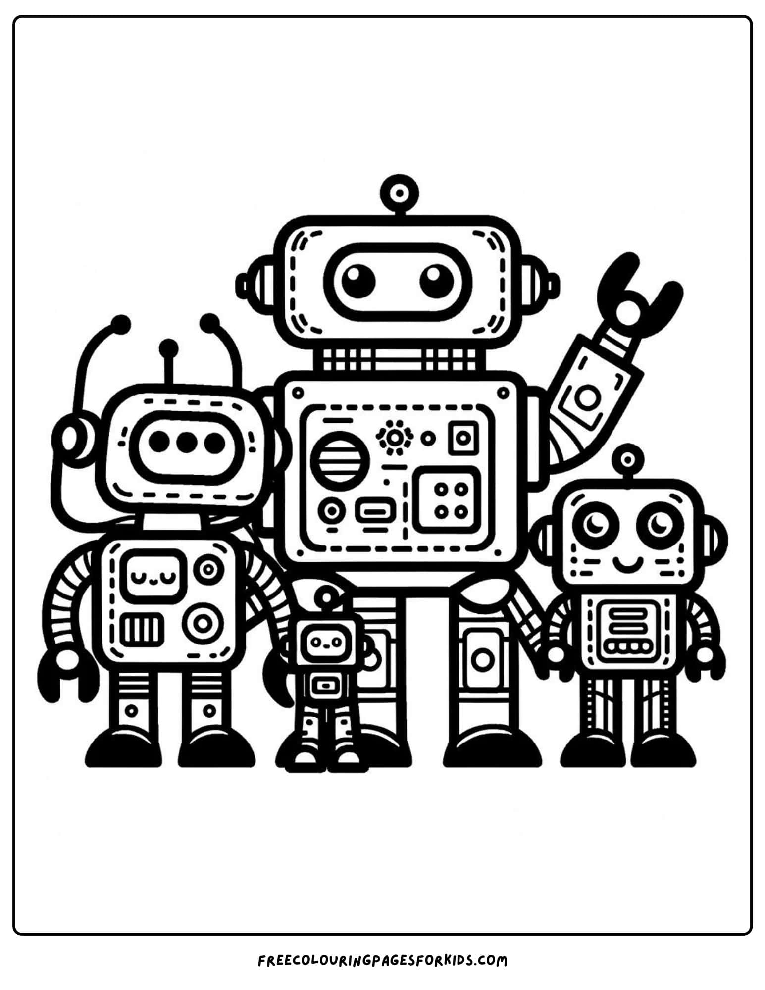 robot family coloring page