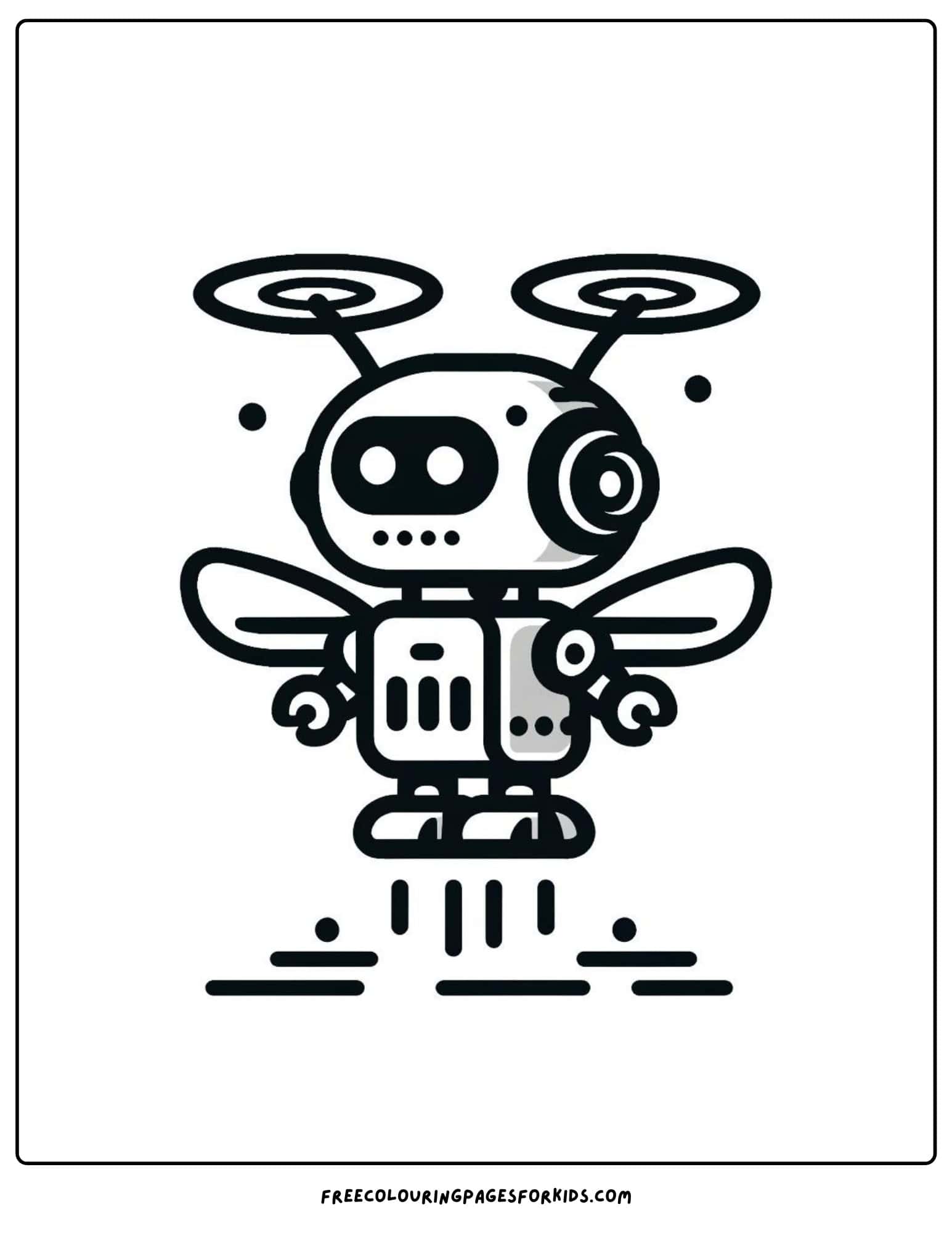 robot flying coloring page