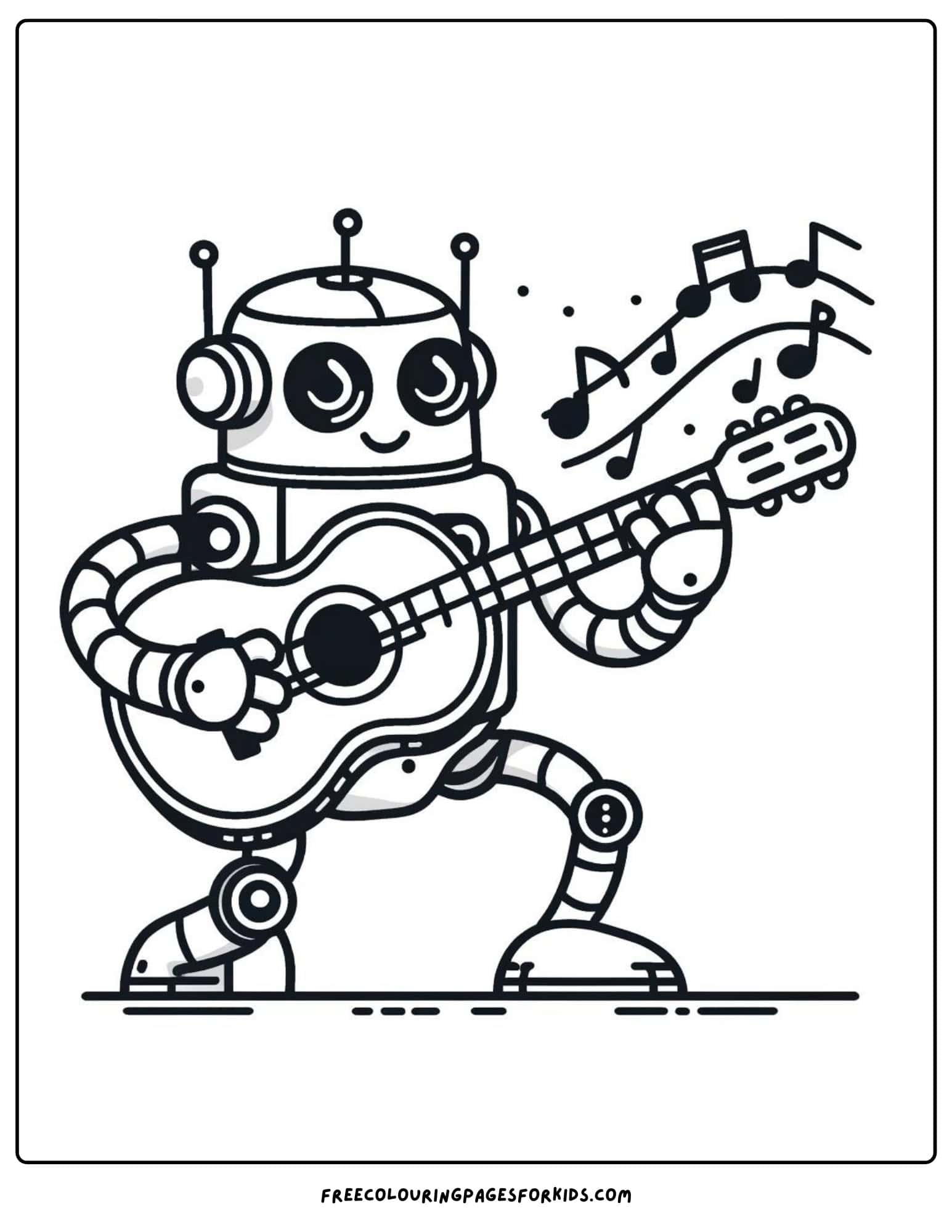 robot musician coloring page