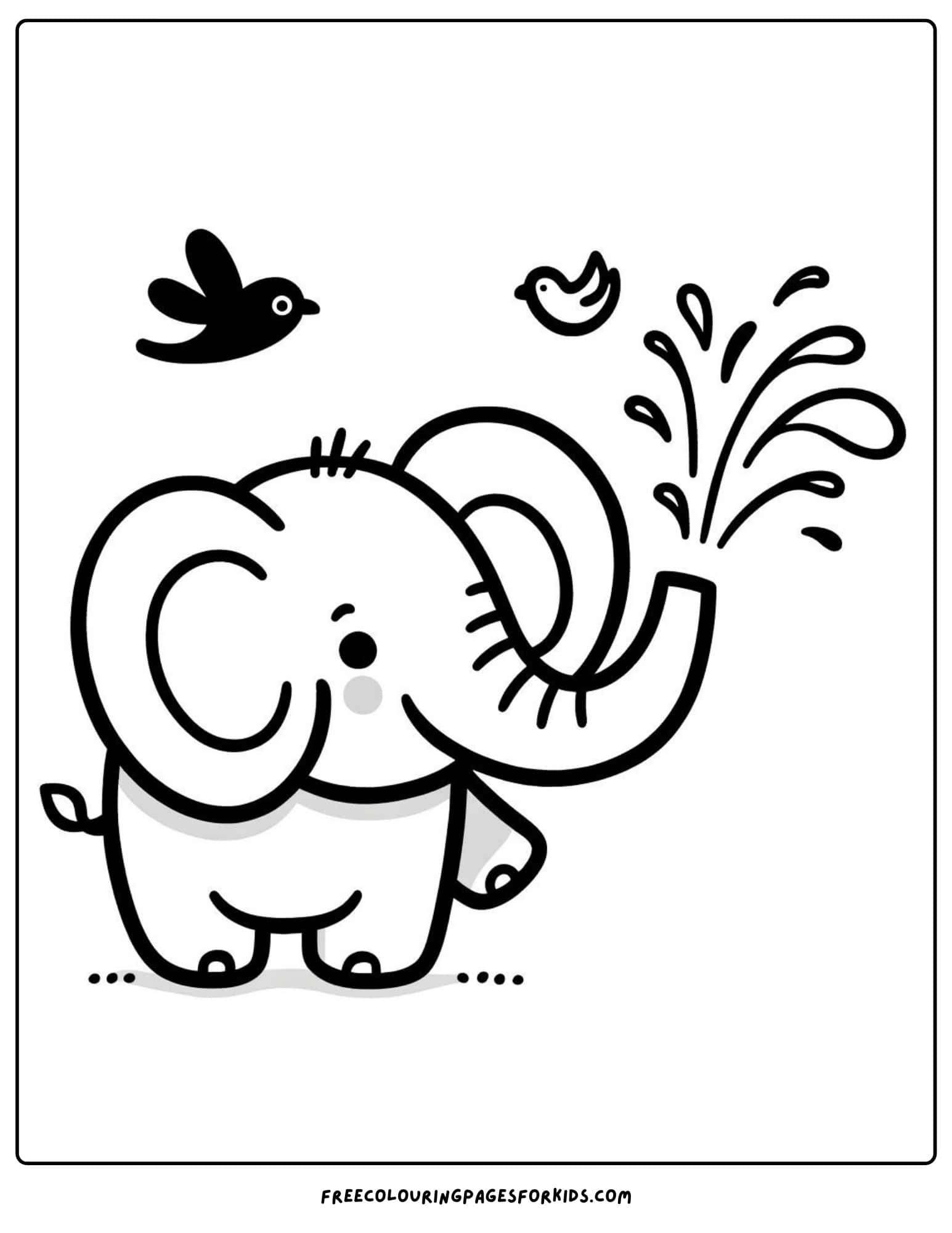 safari animal elehant coloring page