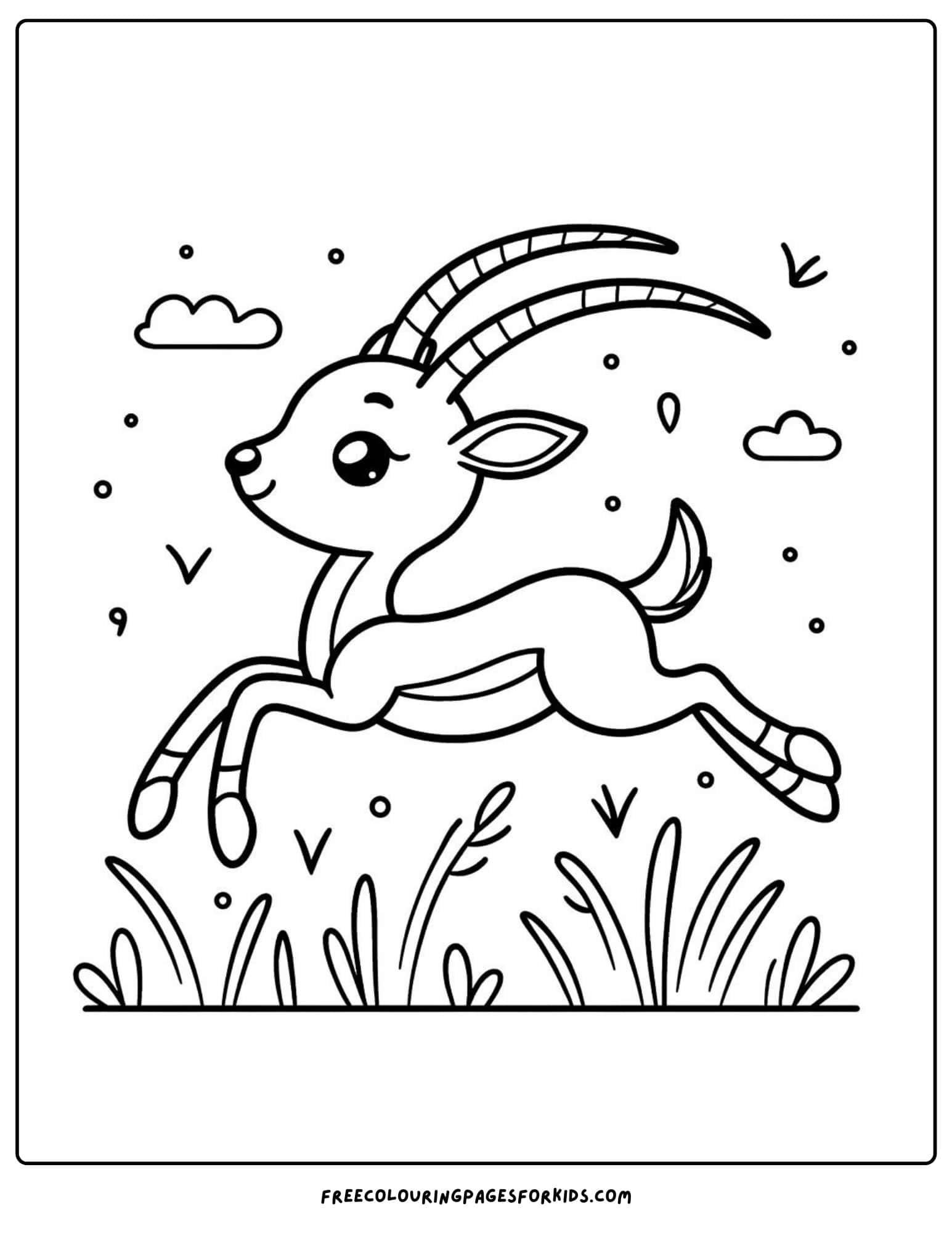 safari animal gazelle coloring page