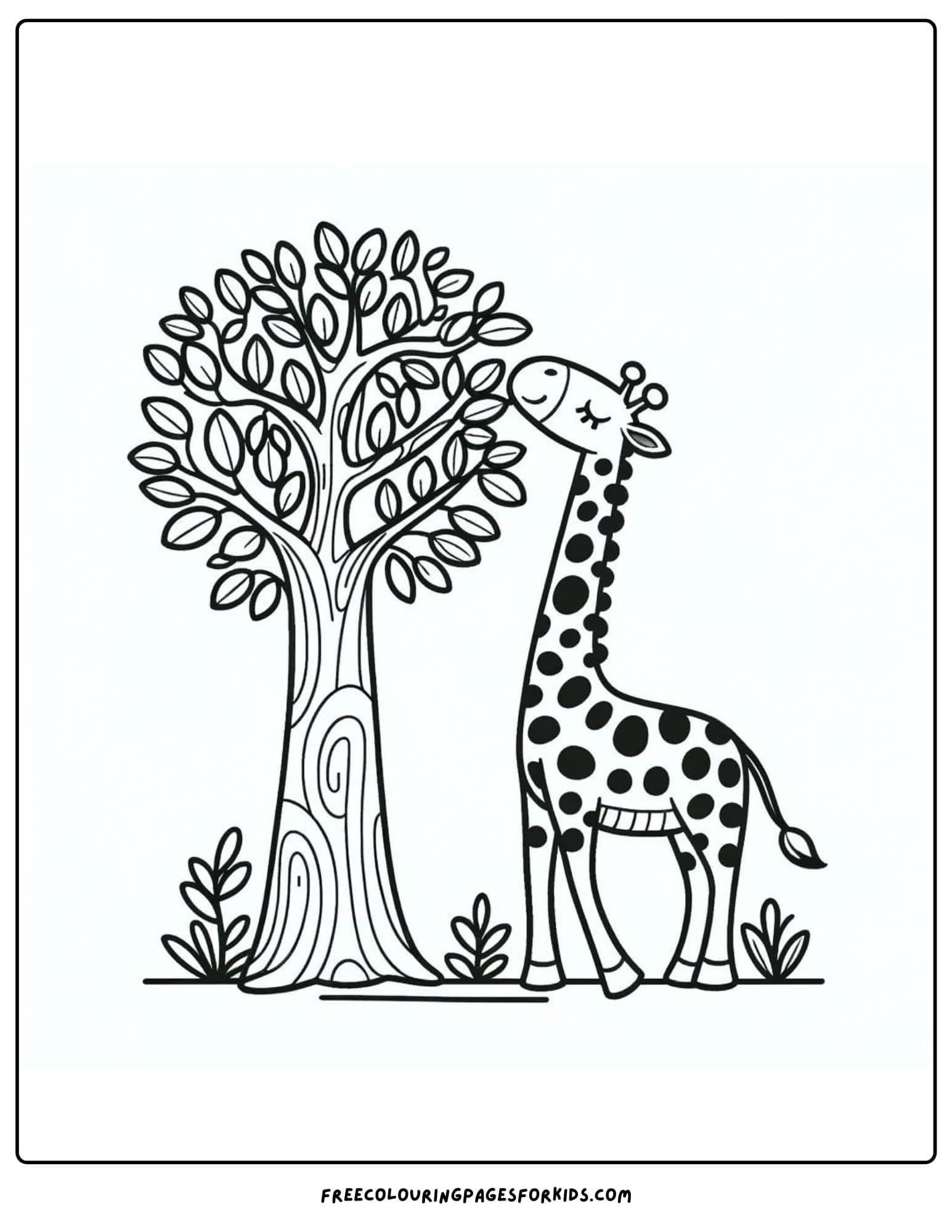 safari animal giraffe coloring page