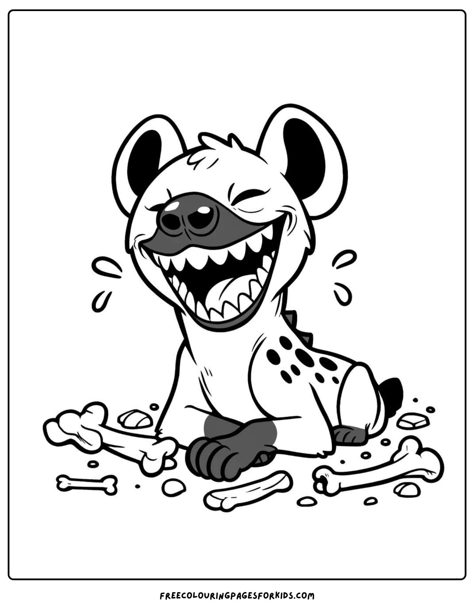 safari animal hyena coloring page