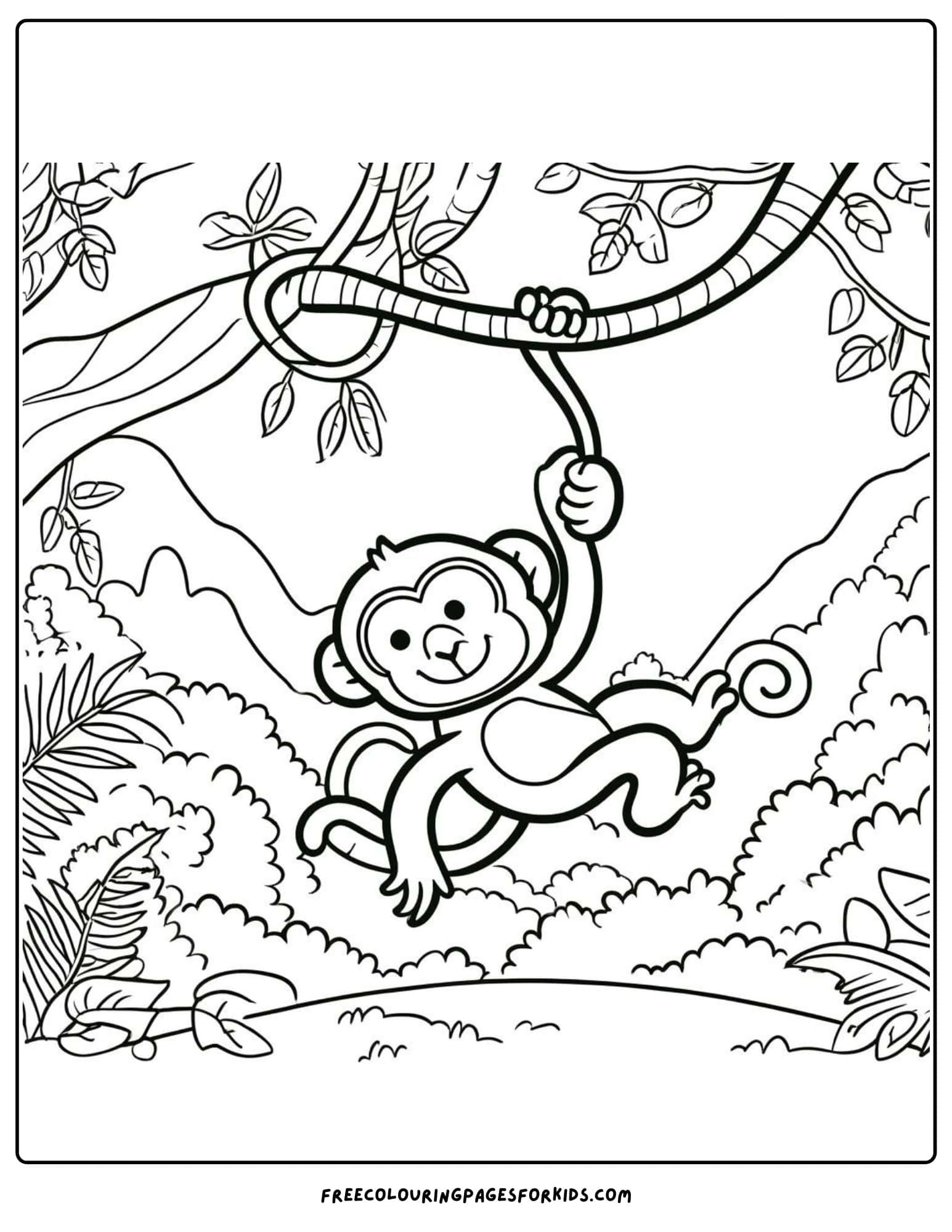 safari animal monkey coloring page