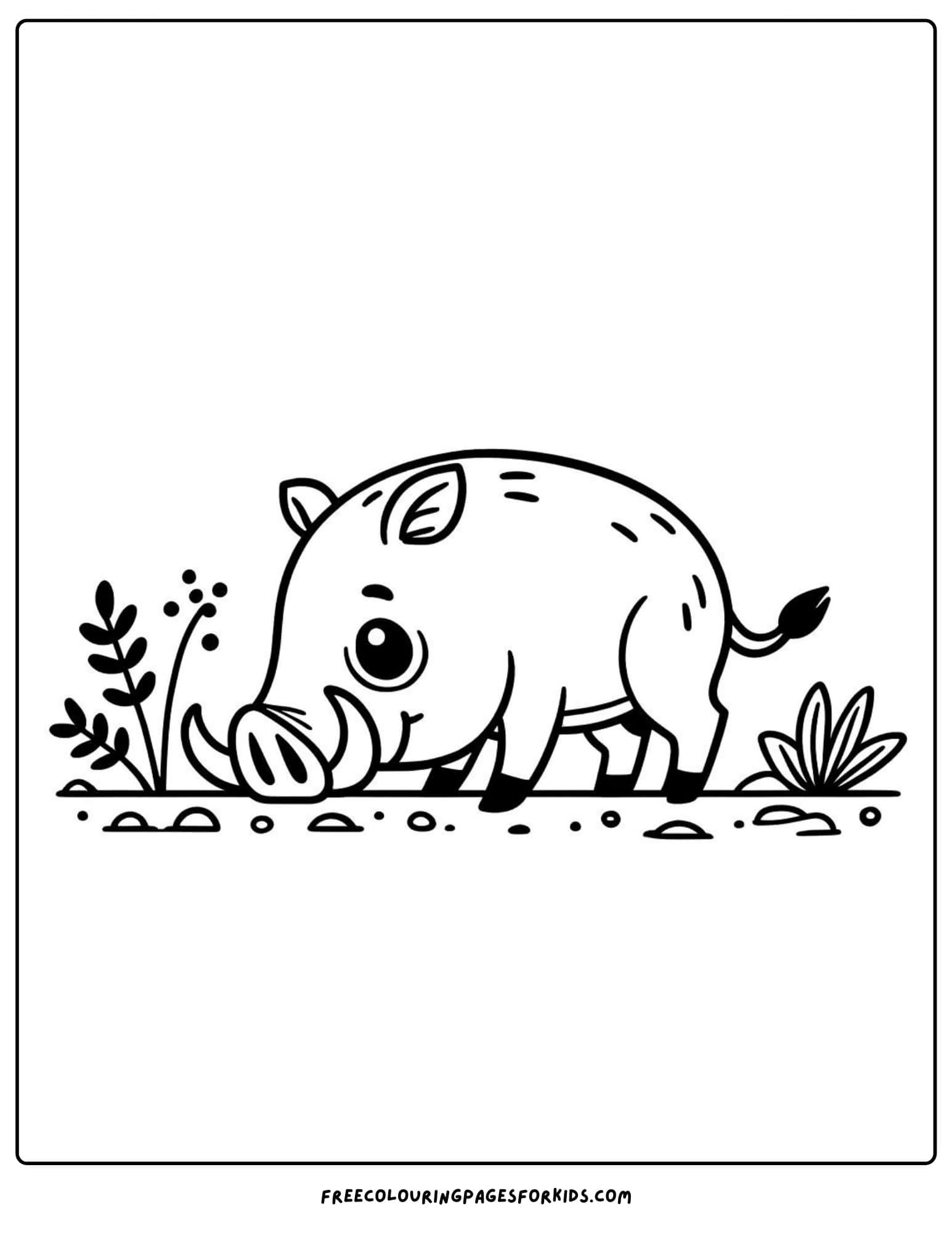 safari animal warthog coloring page