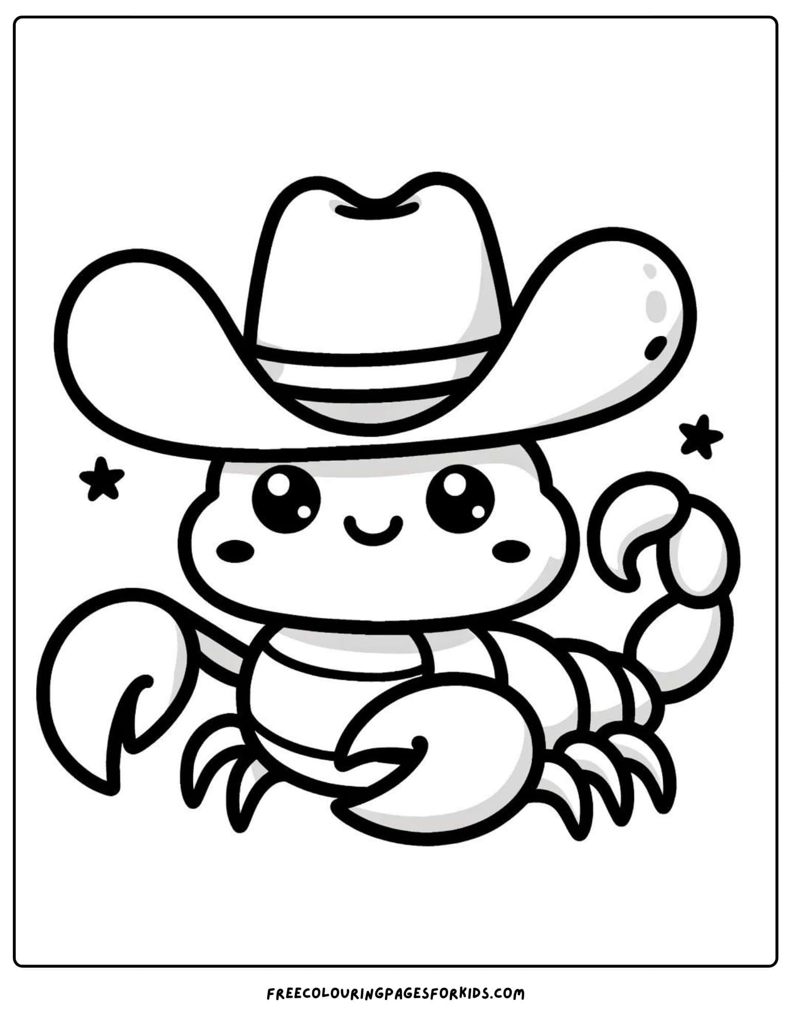 scorpion with a hat coloring page