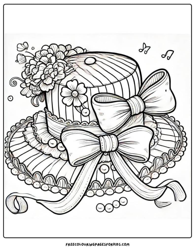 Tea Party Fancy Hat Coloring Page