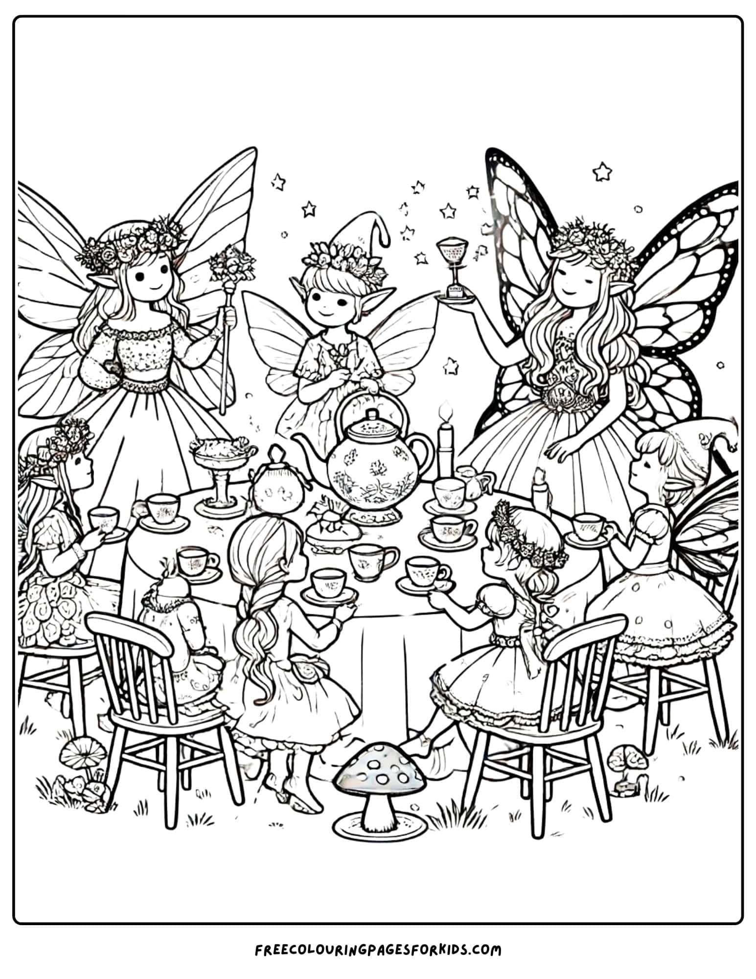 tea party magical tea party coloring page