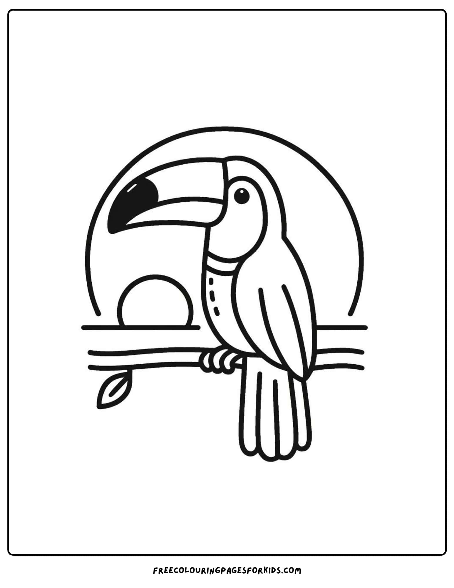 toucan sunset coloring page