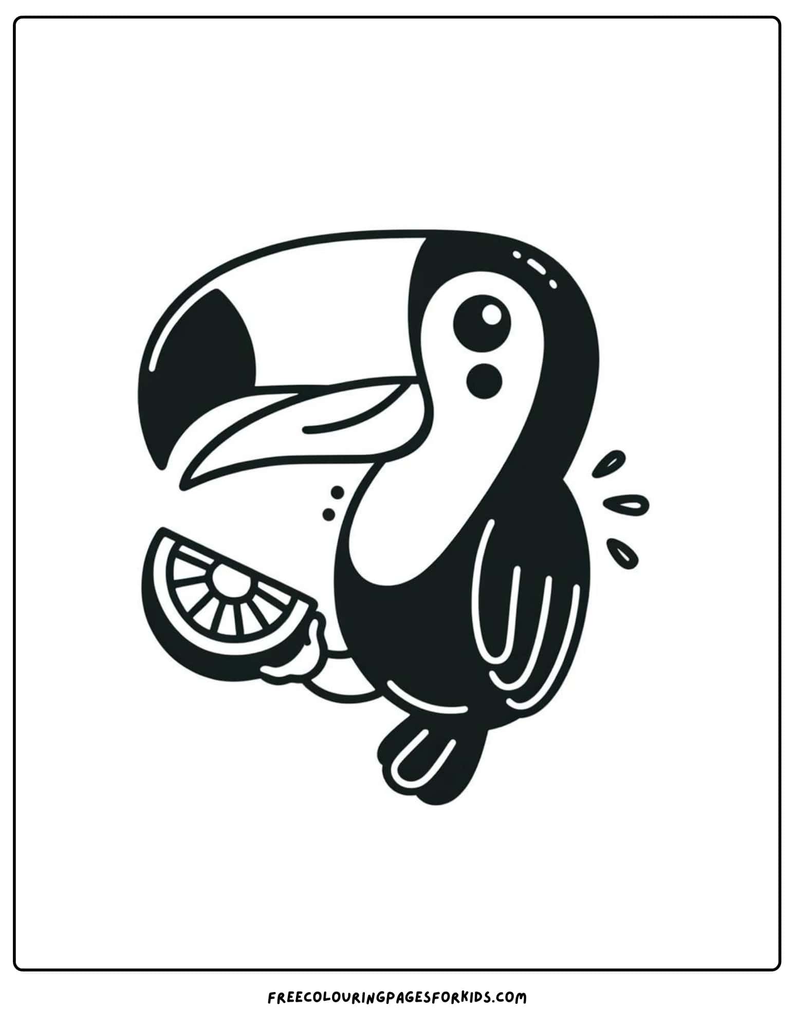 toucan eating fruit coloring page