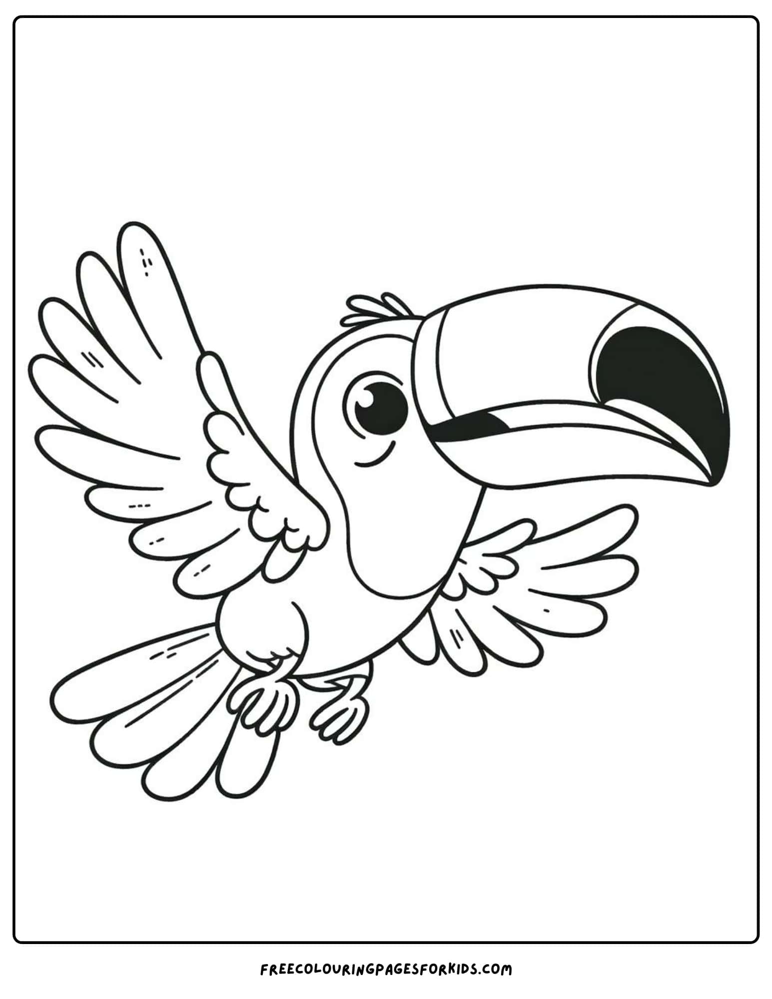 toucan flying coloring page