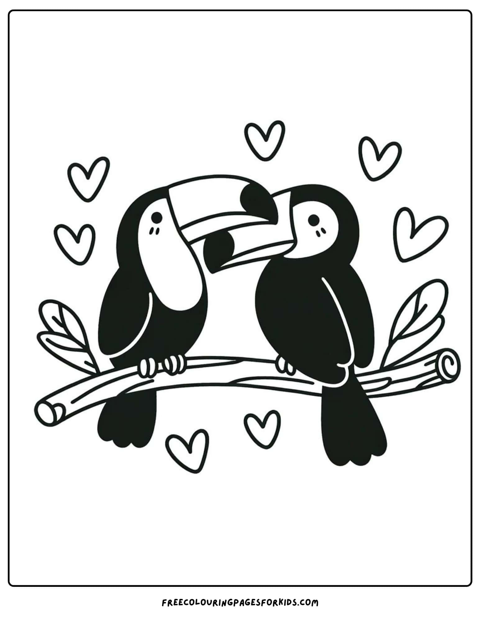 toucan friends coloring page