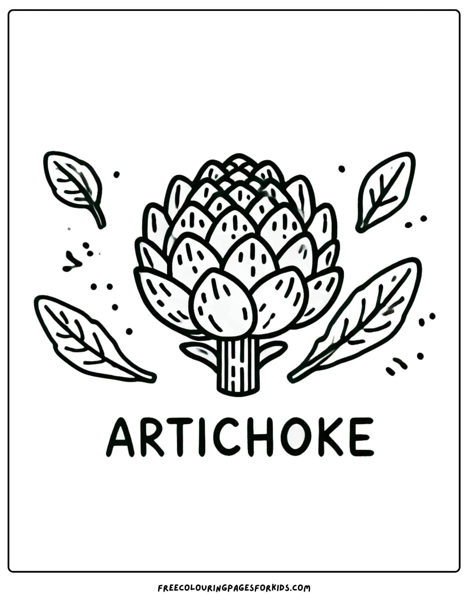 vegetable artichoke coloring page