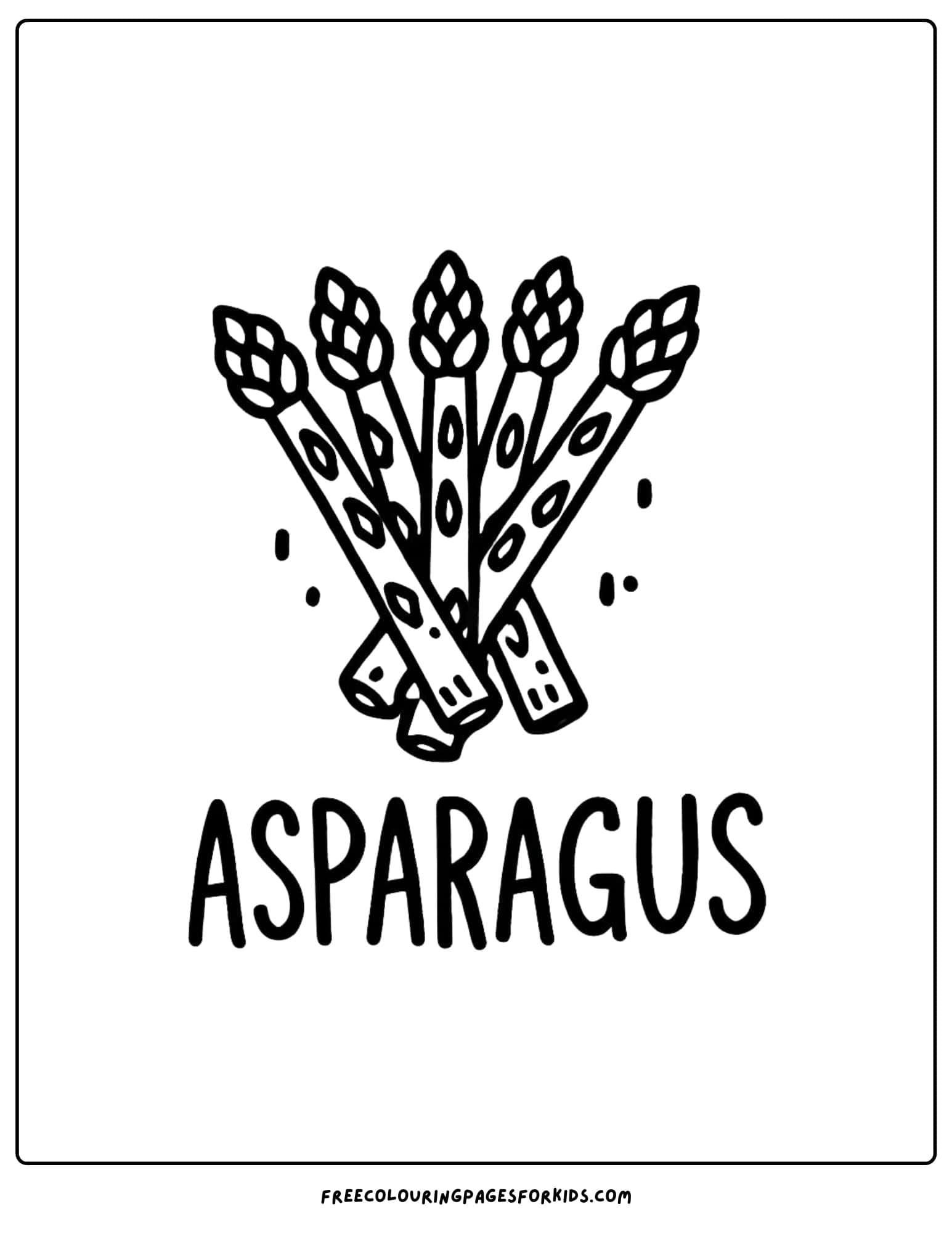 vegetable asparagus coloring page