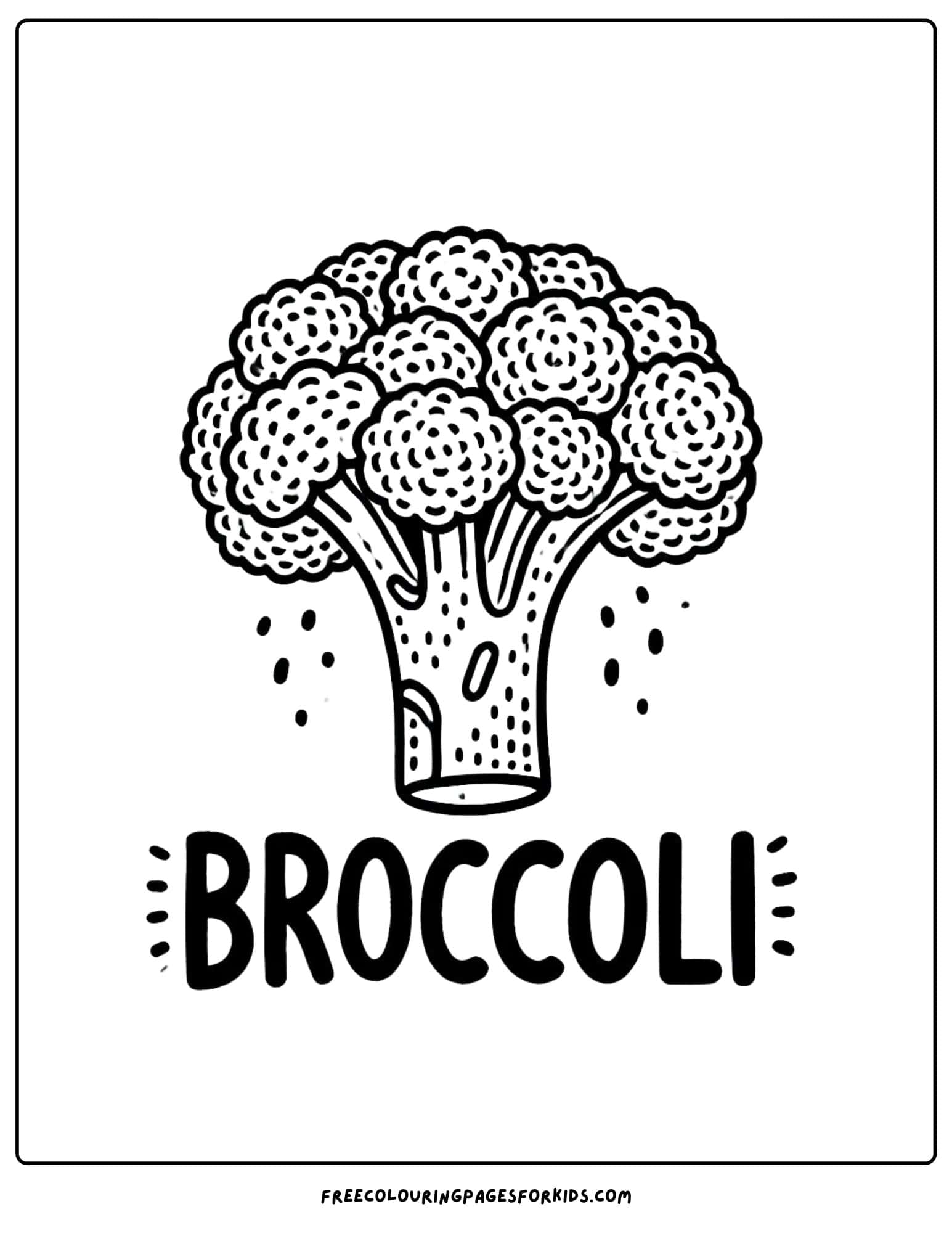 vegetable broccoli coloring page