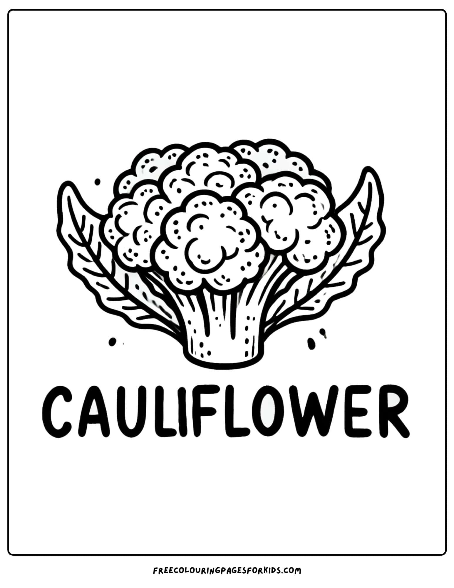 vegetable cauliflower coloring page