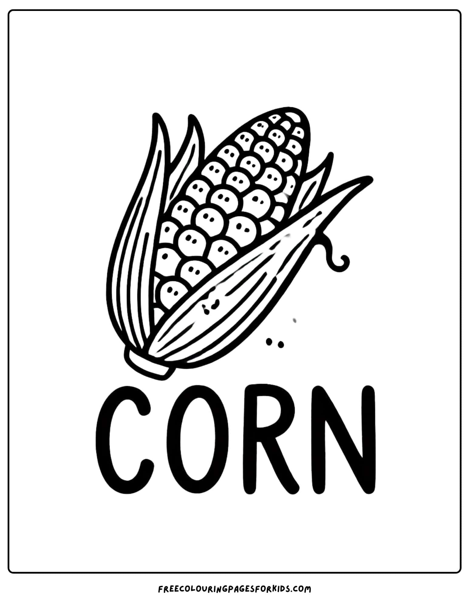 vegetable corn coloring page