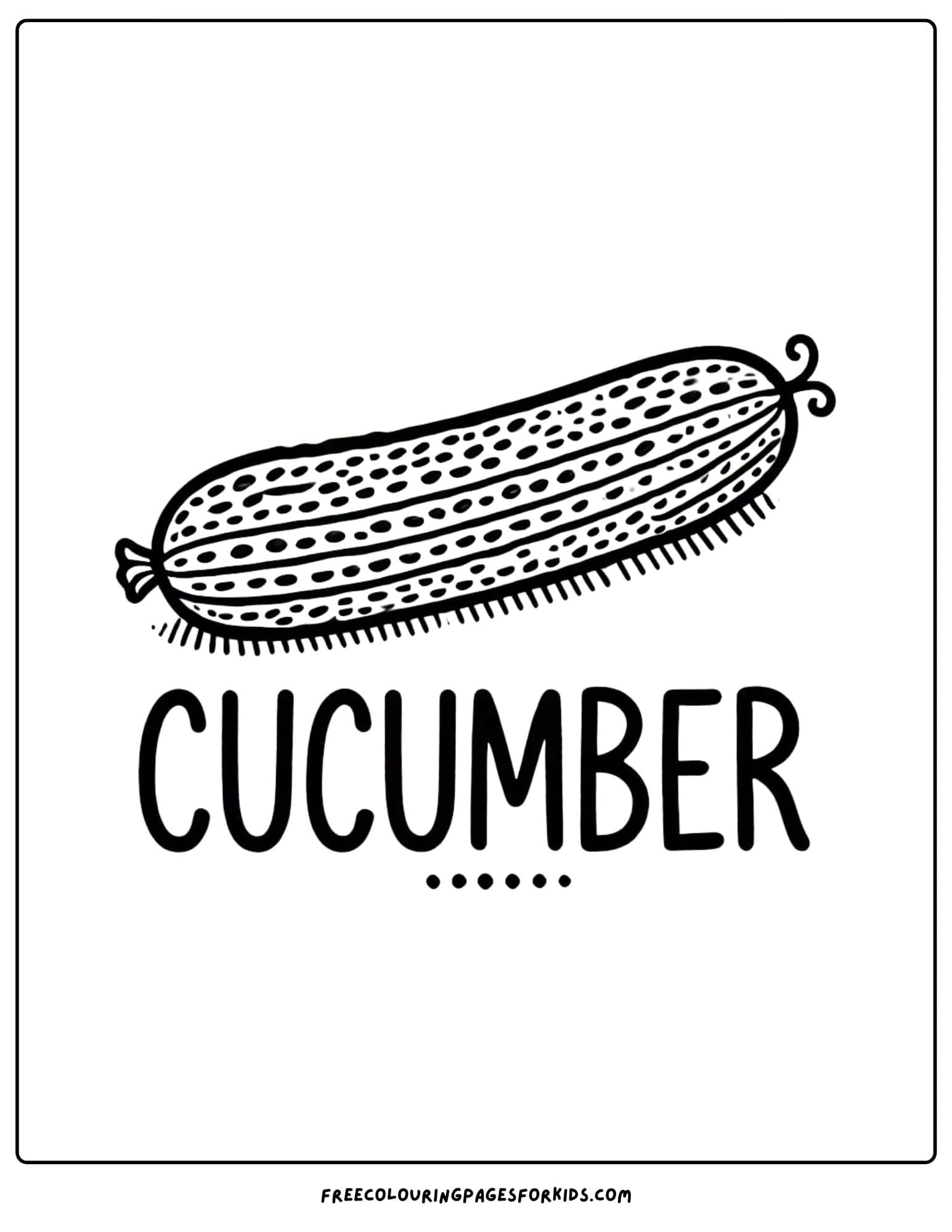 vegetable cucumber coloring page