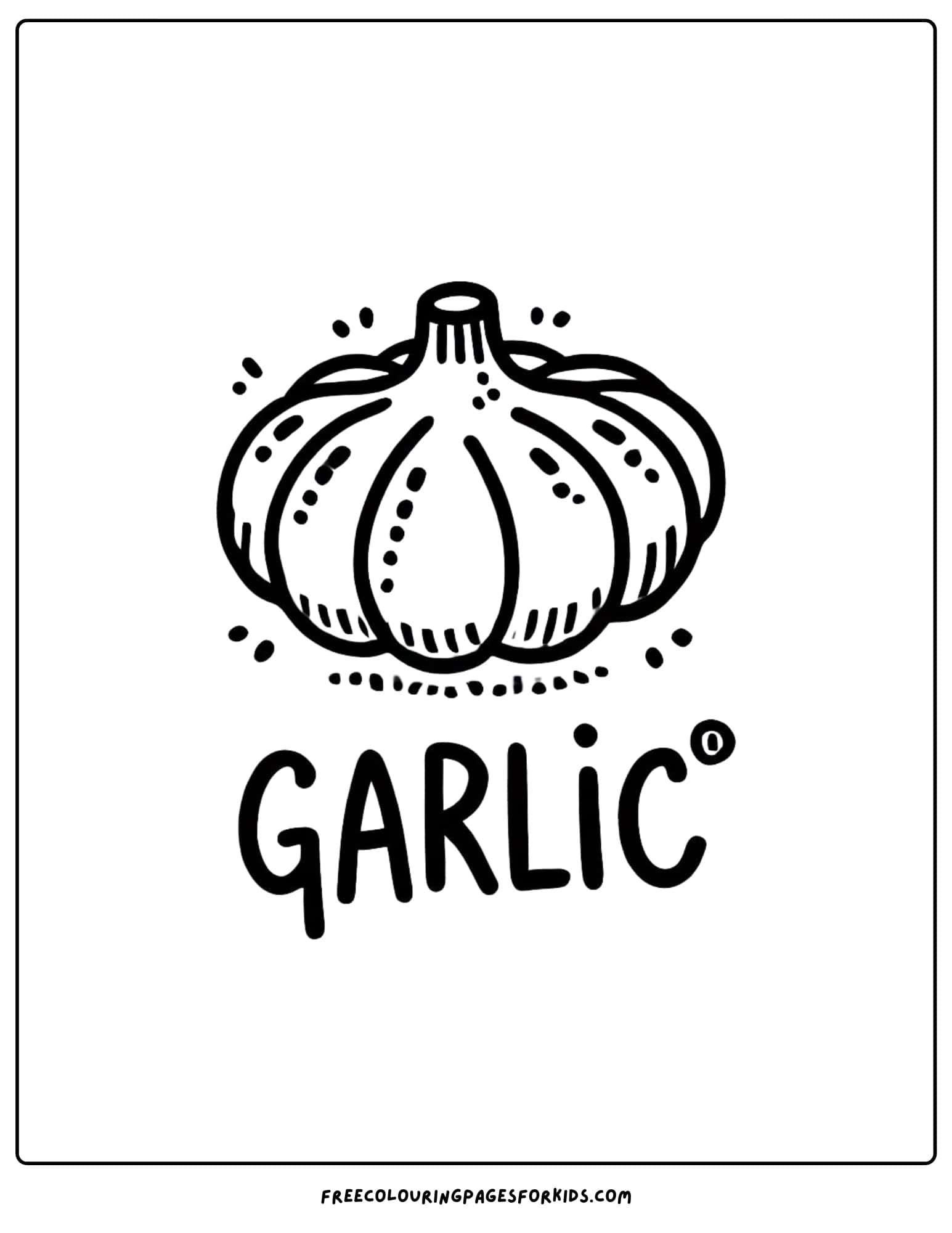 vegetable garlic coloring page