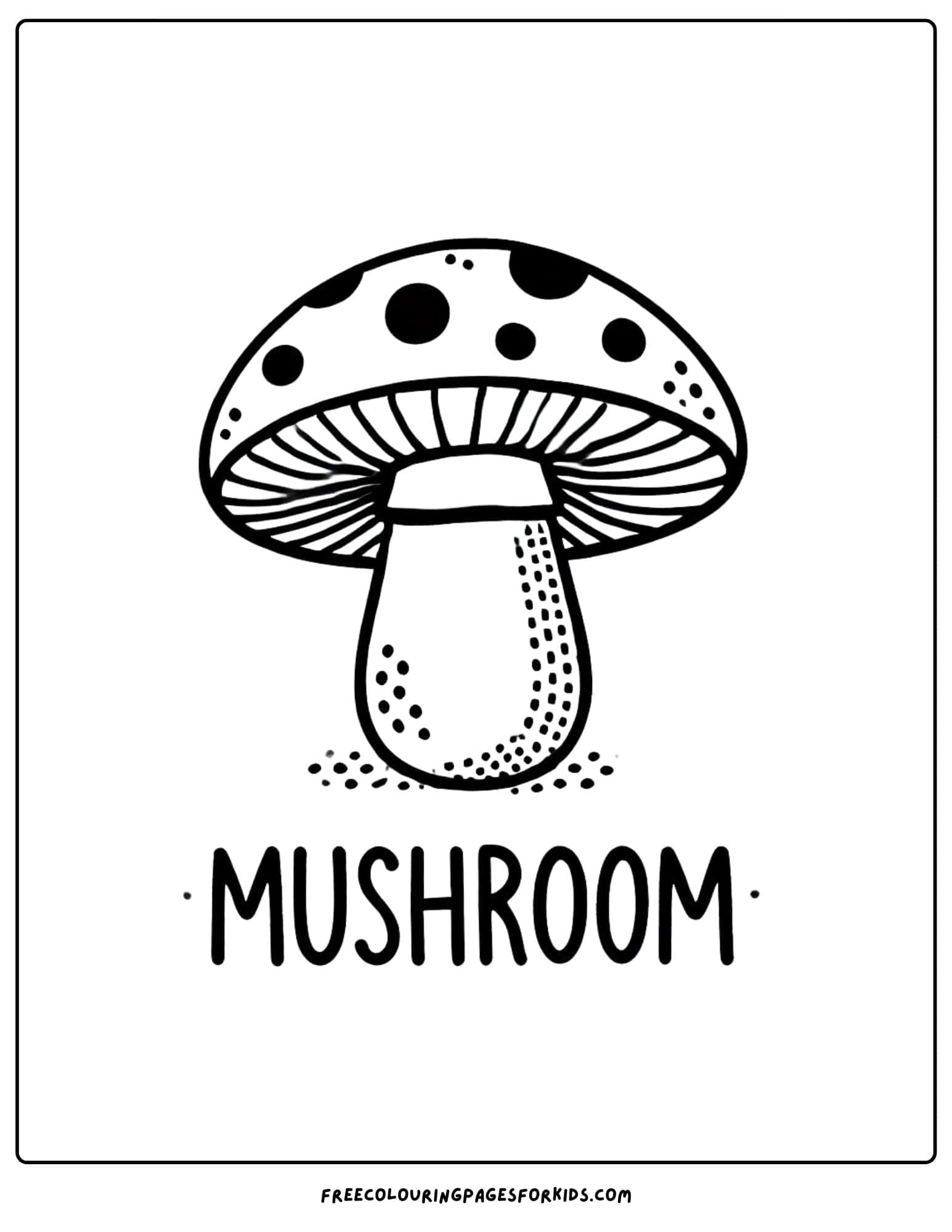 vegetable mushroom coloring page