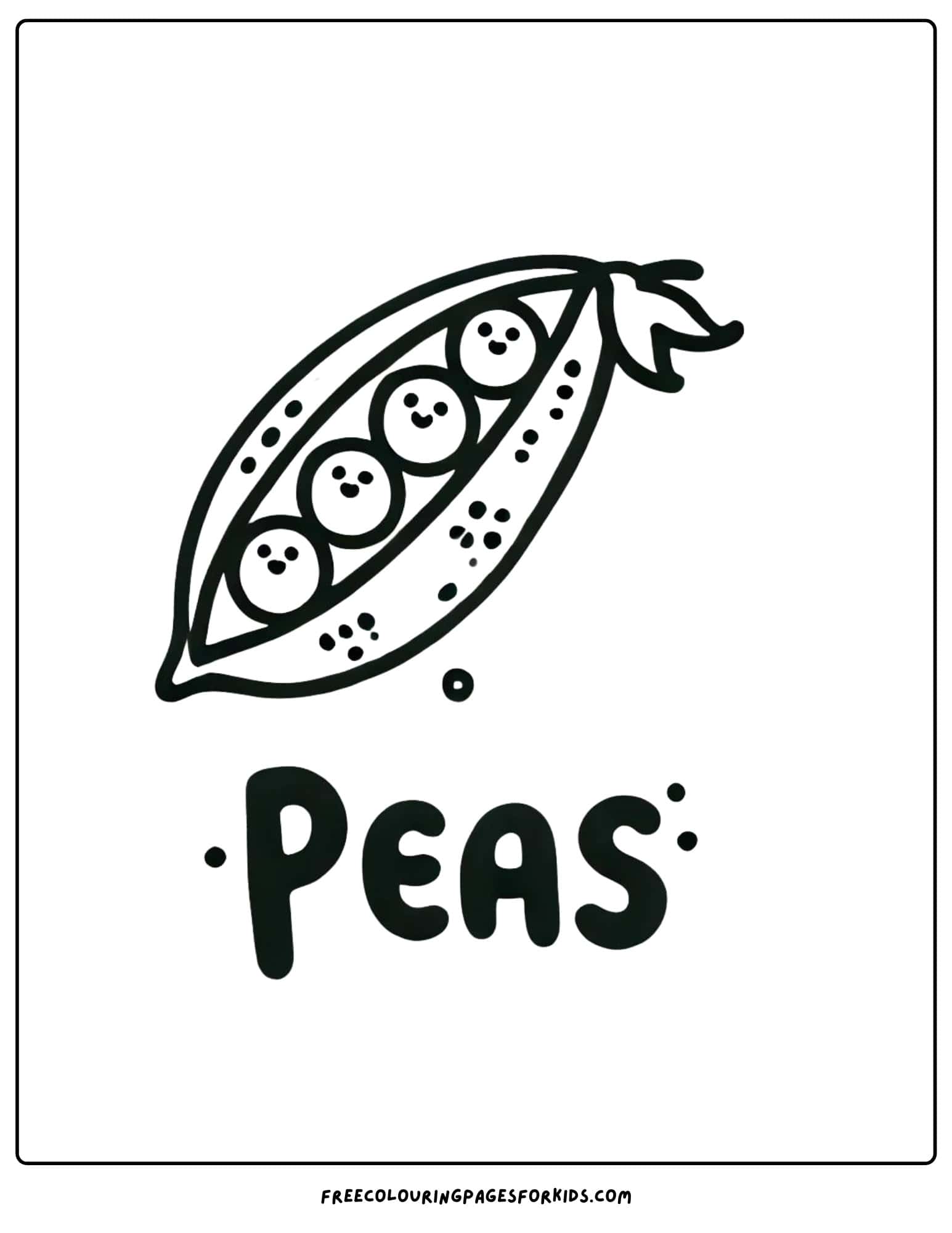 vegetable peas coloring page