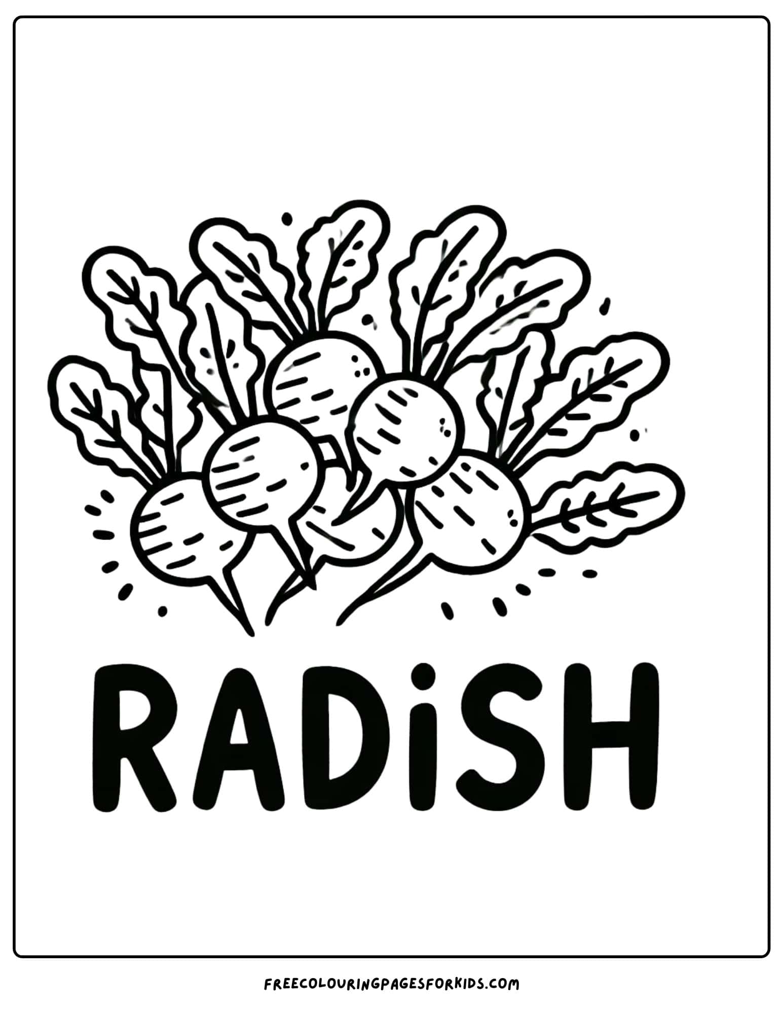 vegetable radish coloring page