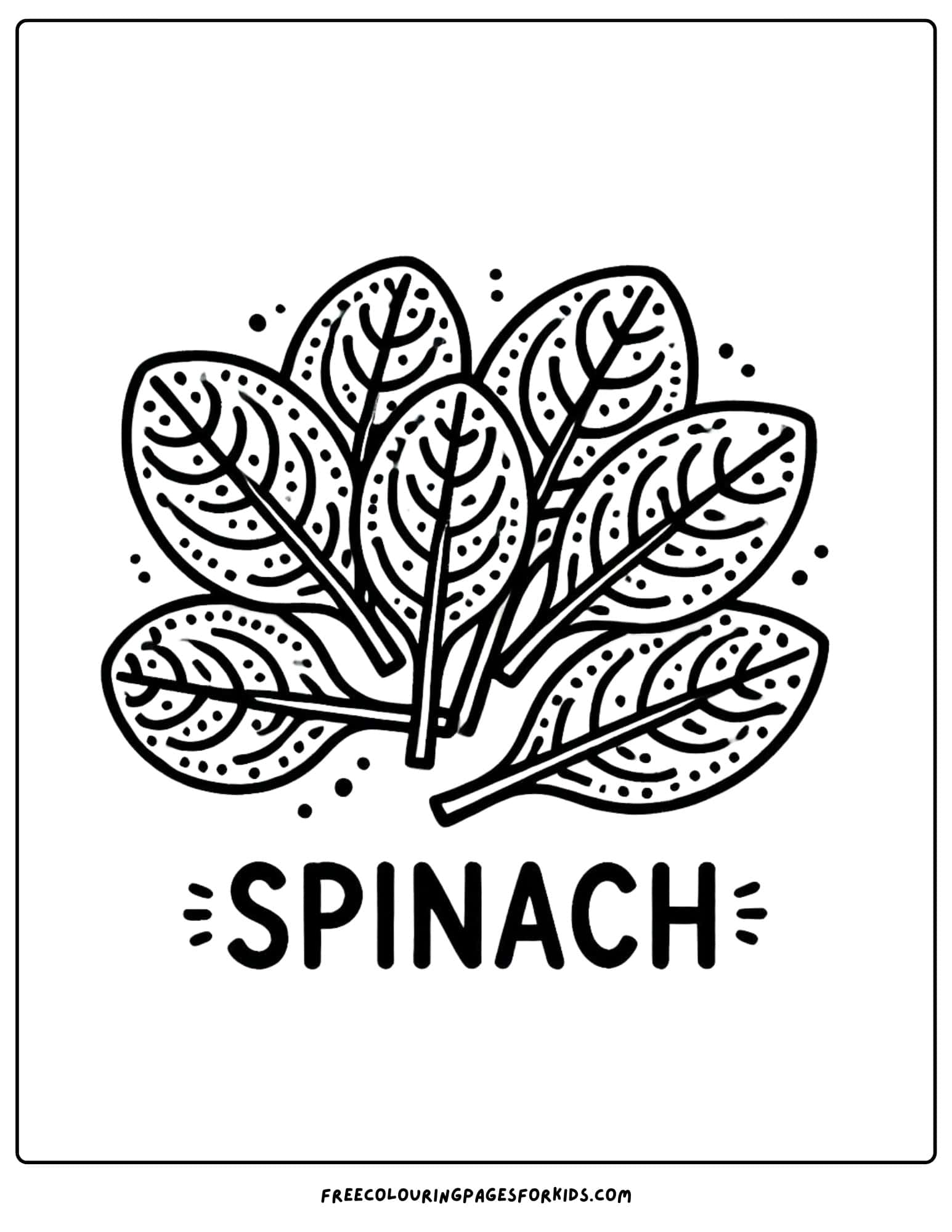 vegetable spinach coloring page